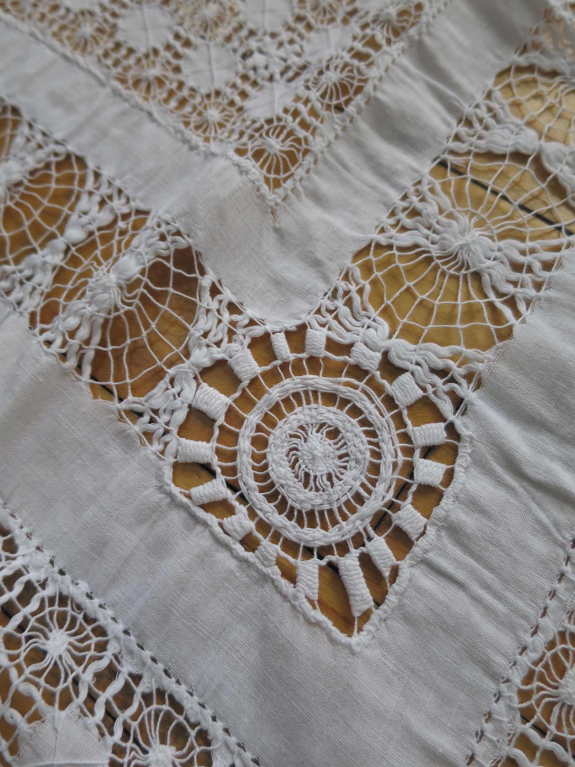 Antique Victorian Bedspread- Intricate Drawn Thread Work