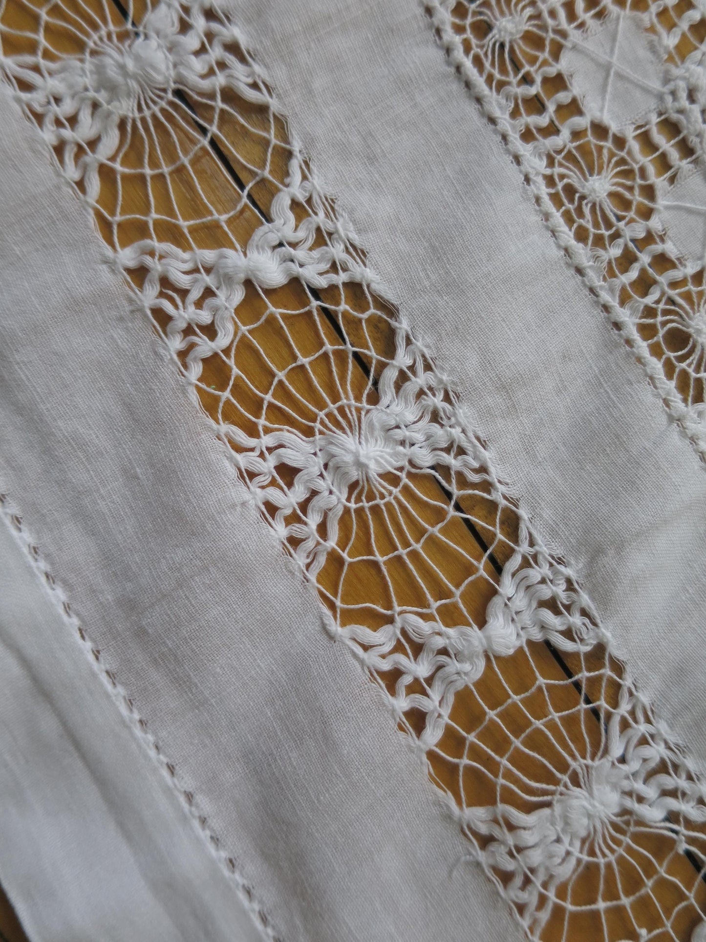 Antique Victorian Bedspread- Intricate Drawn Thread Work