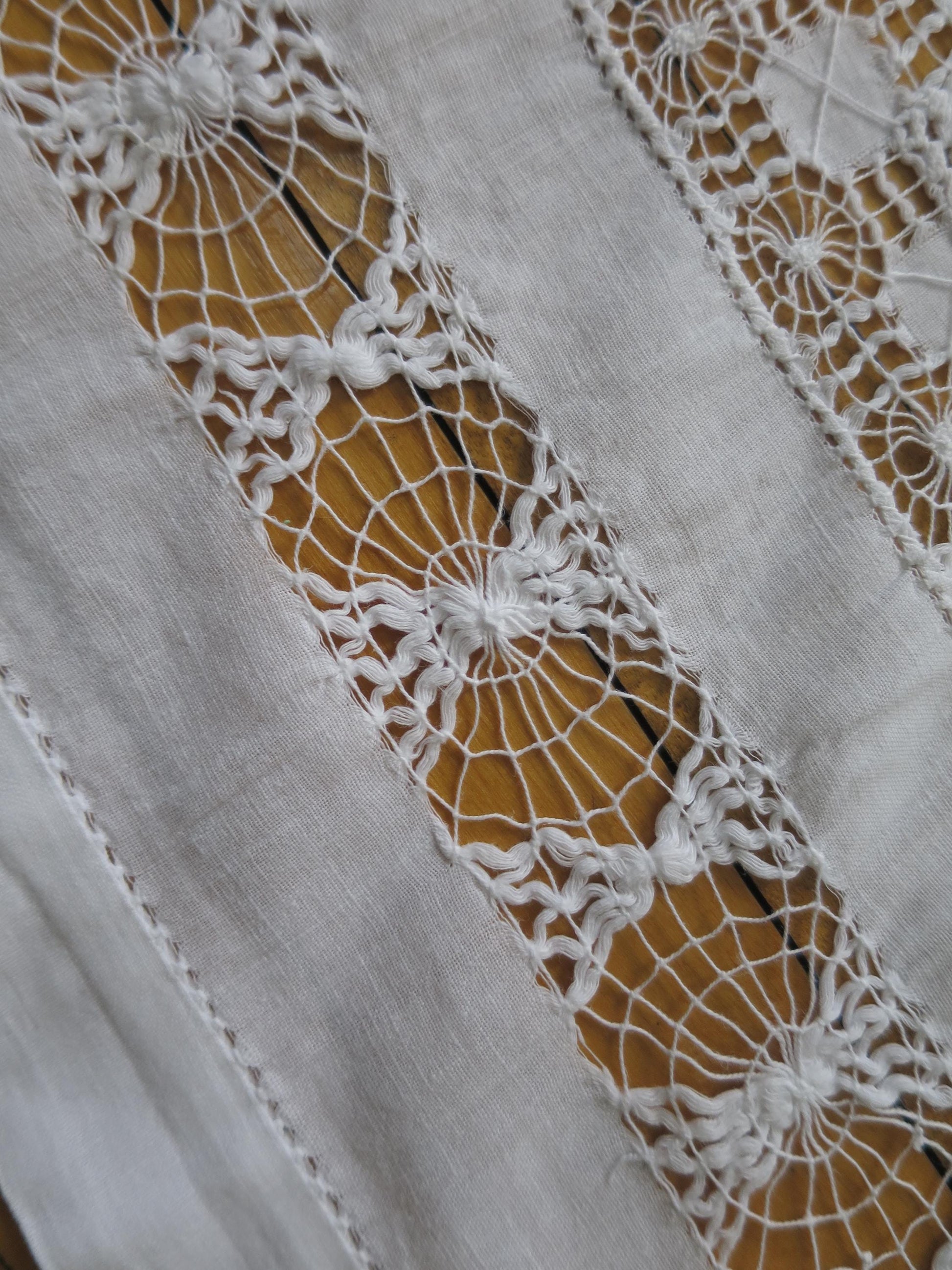 Antique Victorian Bedspread- Intricate Drawn Thread Work