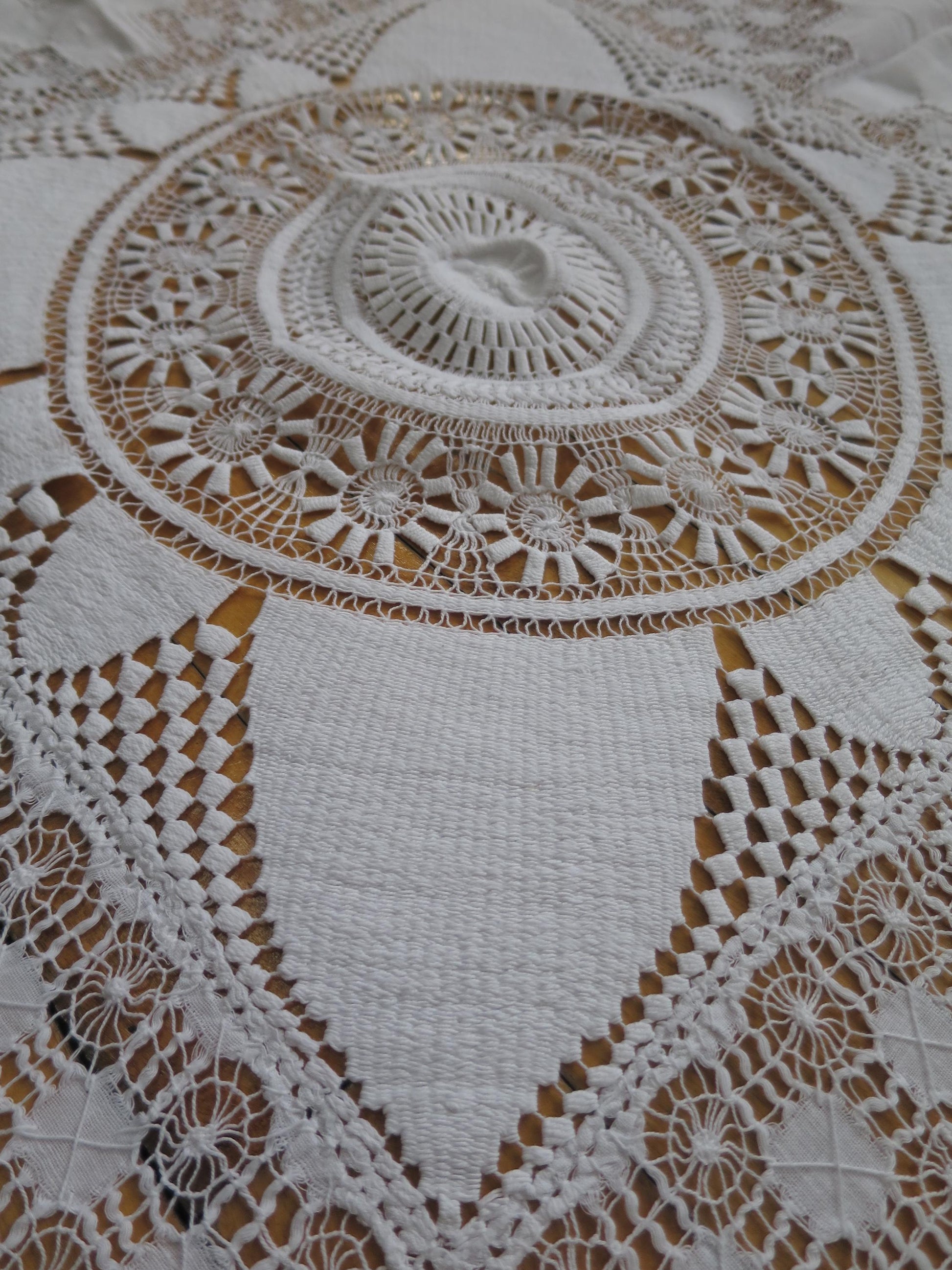 Antique Victorian Bedspread- Intricate Drawn Thread Work