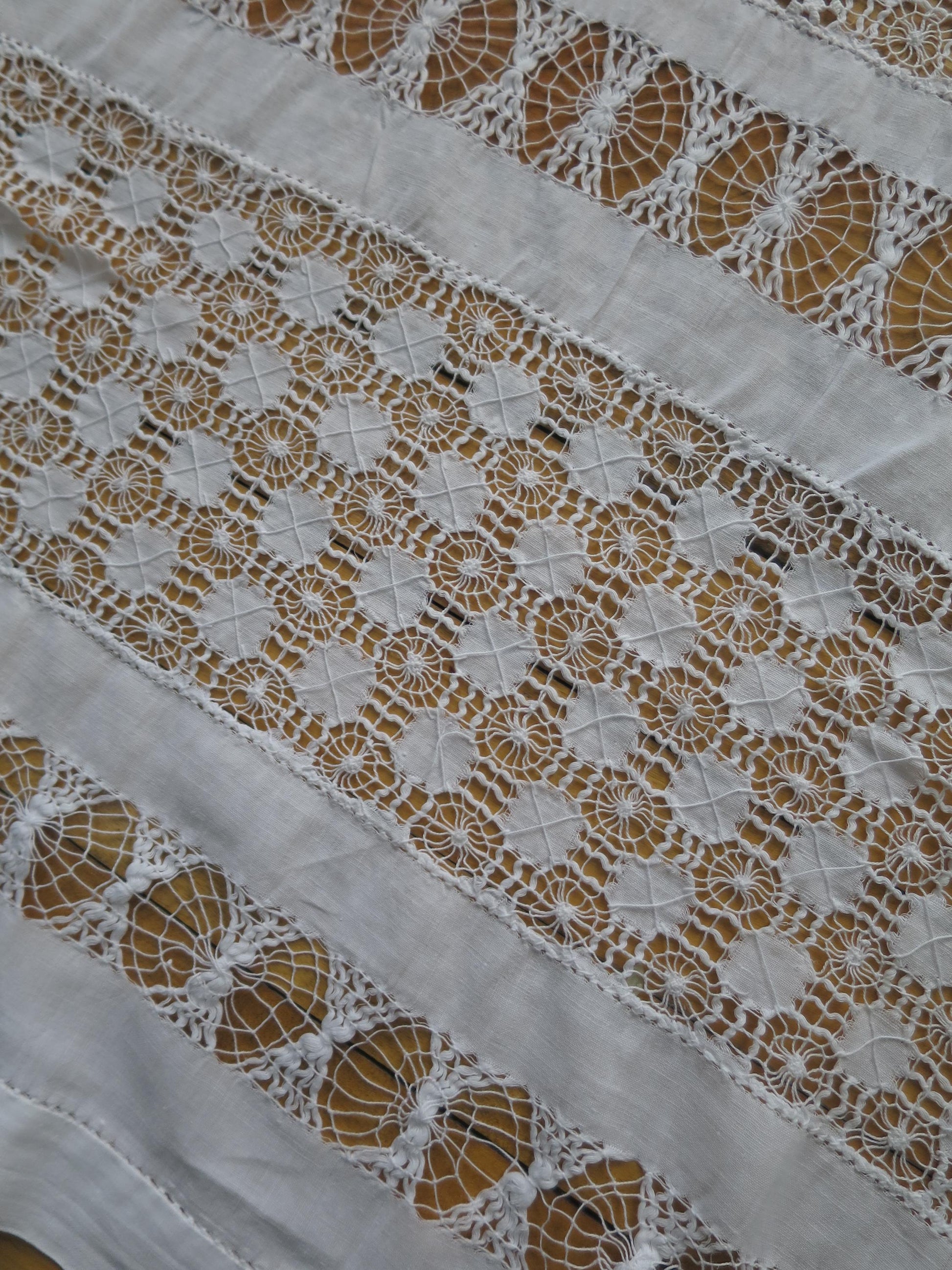 Antique Victorian Bedspread- Intricate Drawn Thread Work