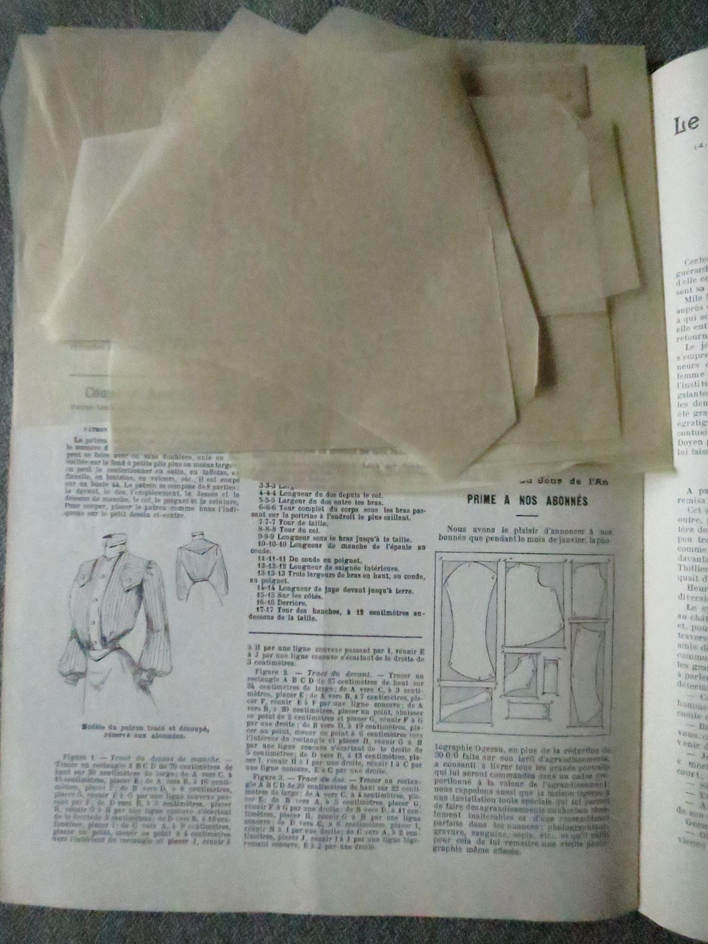 Antique Paris Fashions/ La Nouvelle Mode Magazine- February 1 1902- Original Pattern Included