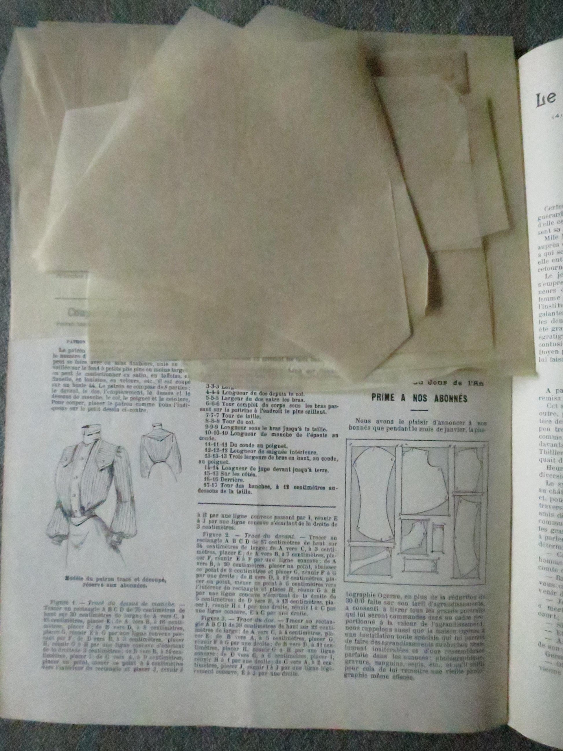 Antique Paris Fashions/ La Nouvelle Mode Magazine- February 1 1902- Original Pattern Included