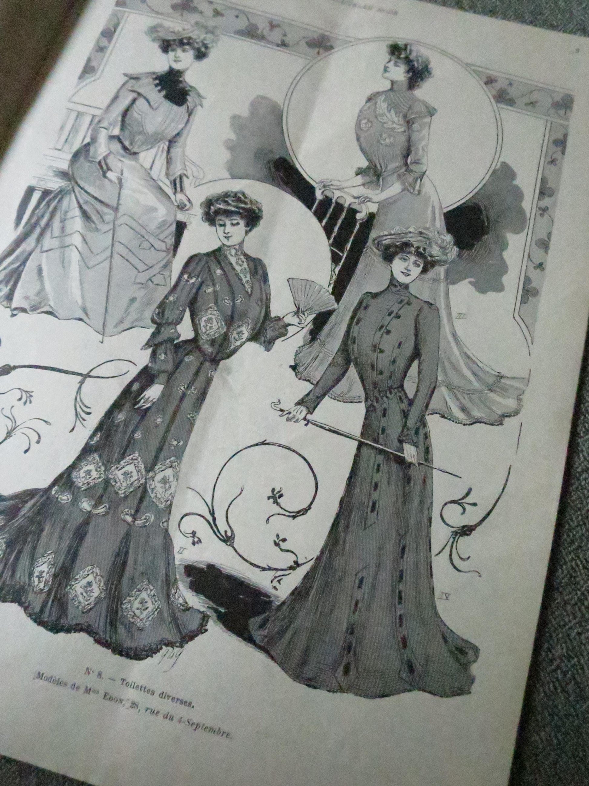 Antique Paris Fashions/ La Nouvelle Mode Magazine- February 8 1902