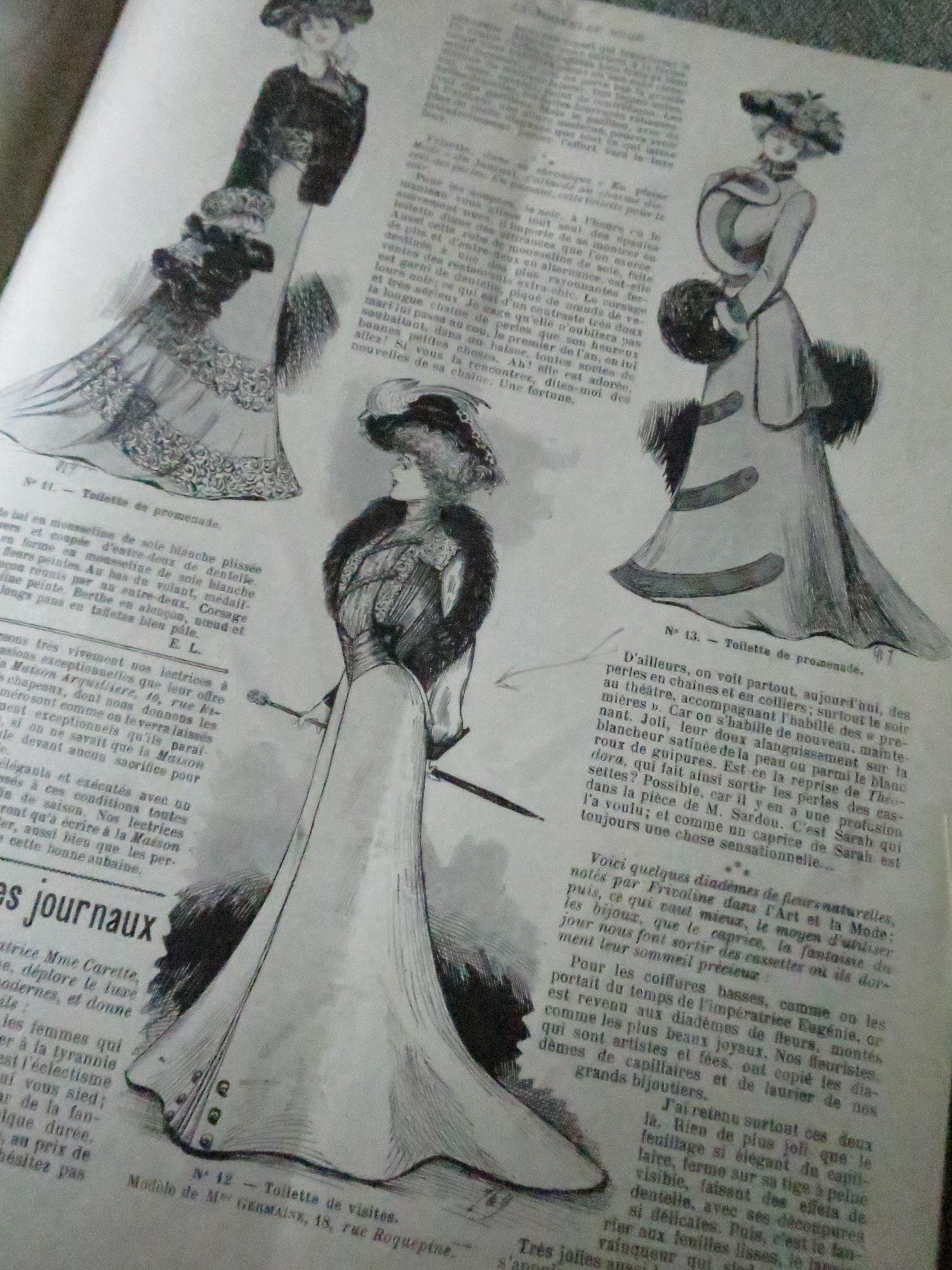 Antique Paris Fashions/ La Nouvelle Mode Magazine- February 8 1902