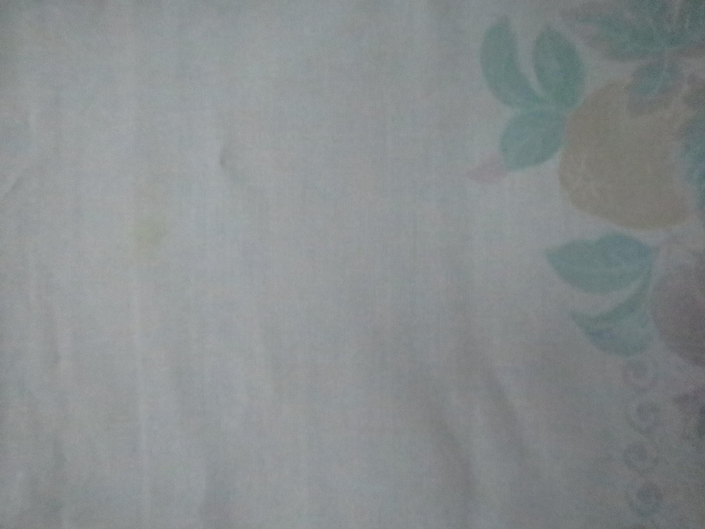 Vintage Hand Painted Irish Linen Damask Table Cloth- Fruits- 187 x 227 cm/ 73.5 x 89.5 "