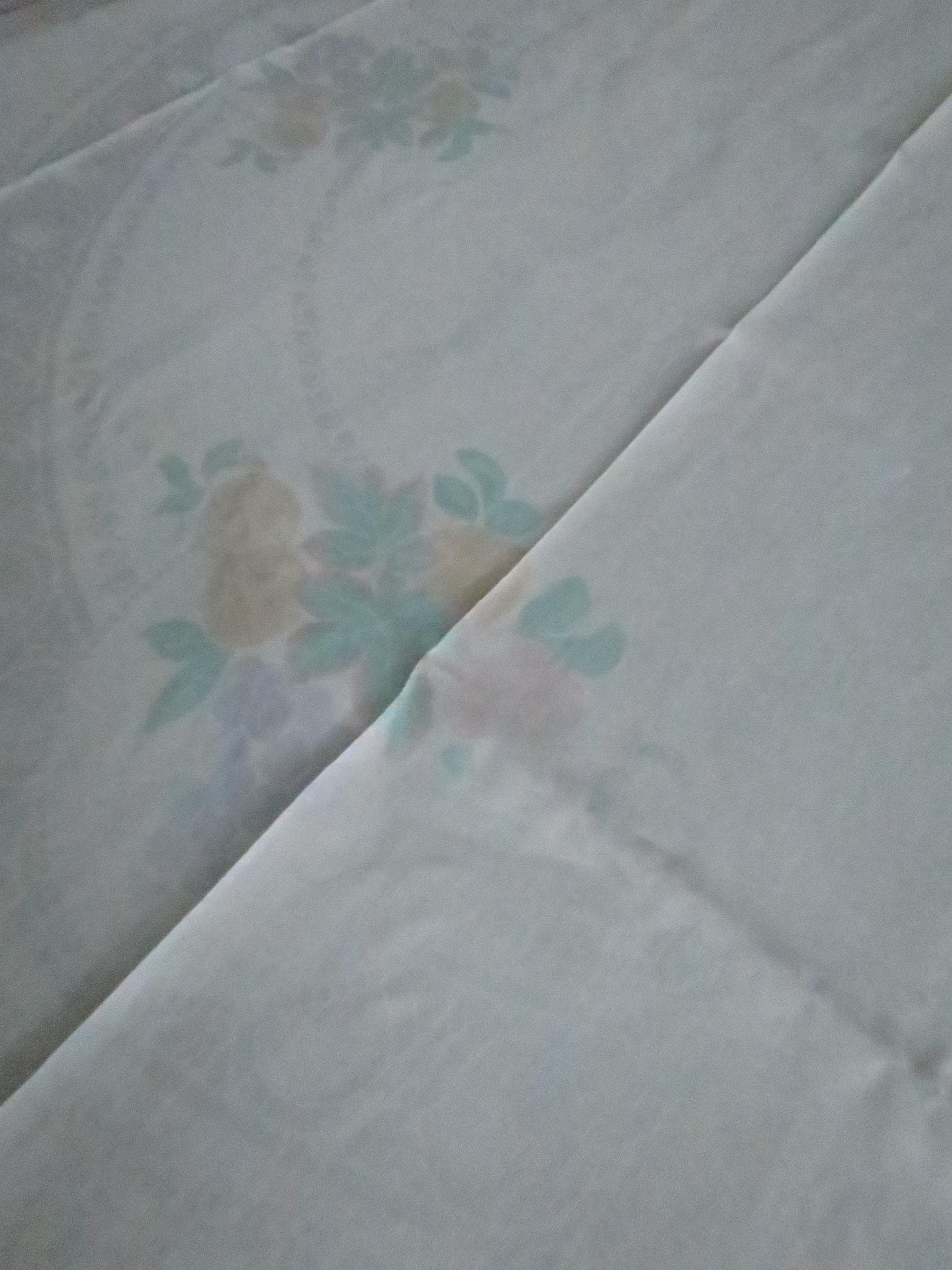 Vintage Hand Painted Irish Linen Damask Table Cloth- Fruits- 187 x 227 cm/ 73.5 x 89.5 "