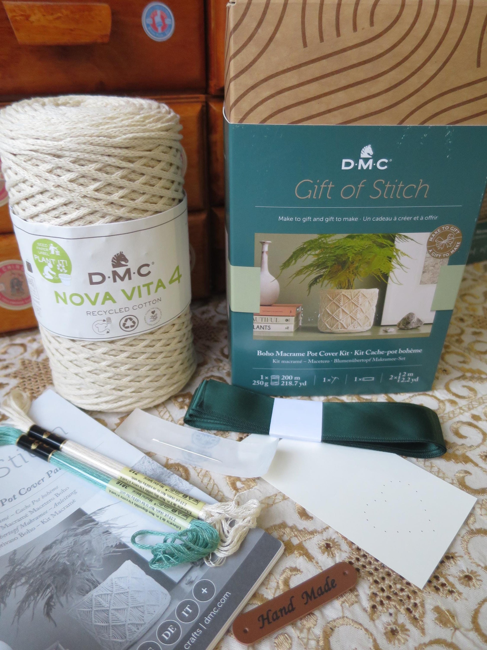 Boho Pot Cover Macrame Kit- The Gift of Stitch DMC
