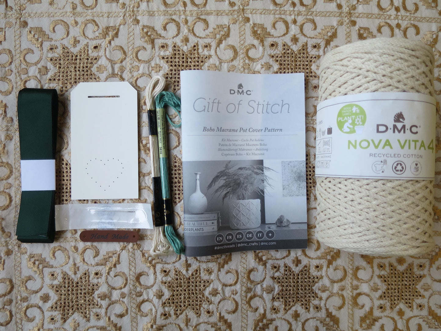 Boho Pot Cover Macrame Kit- The Gift of Stitch DMC