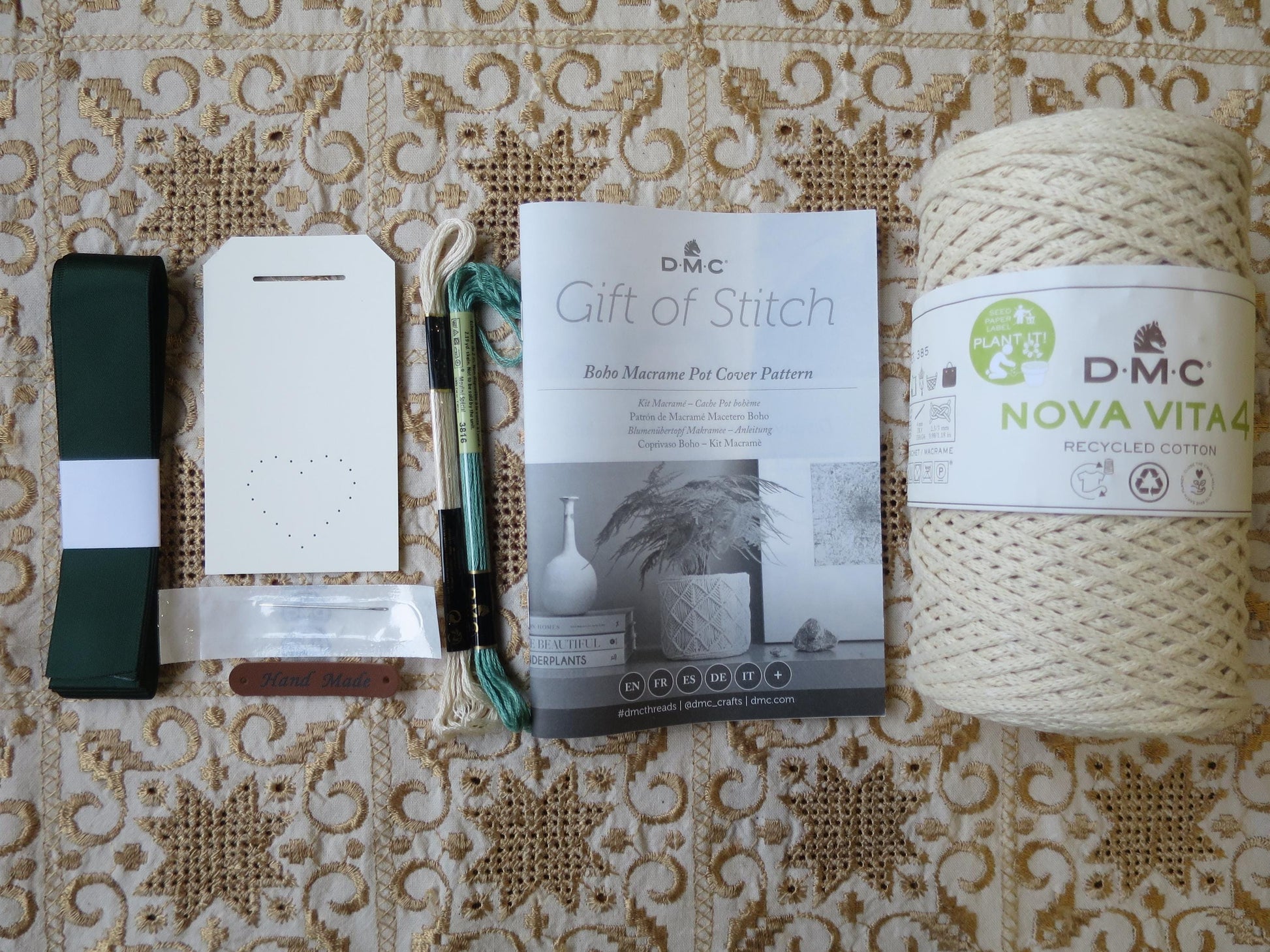 Boho Pot Cover Macrame Kit- The Gift of Stitch DMC