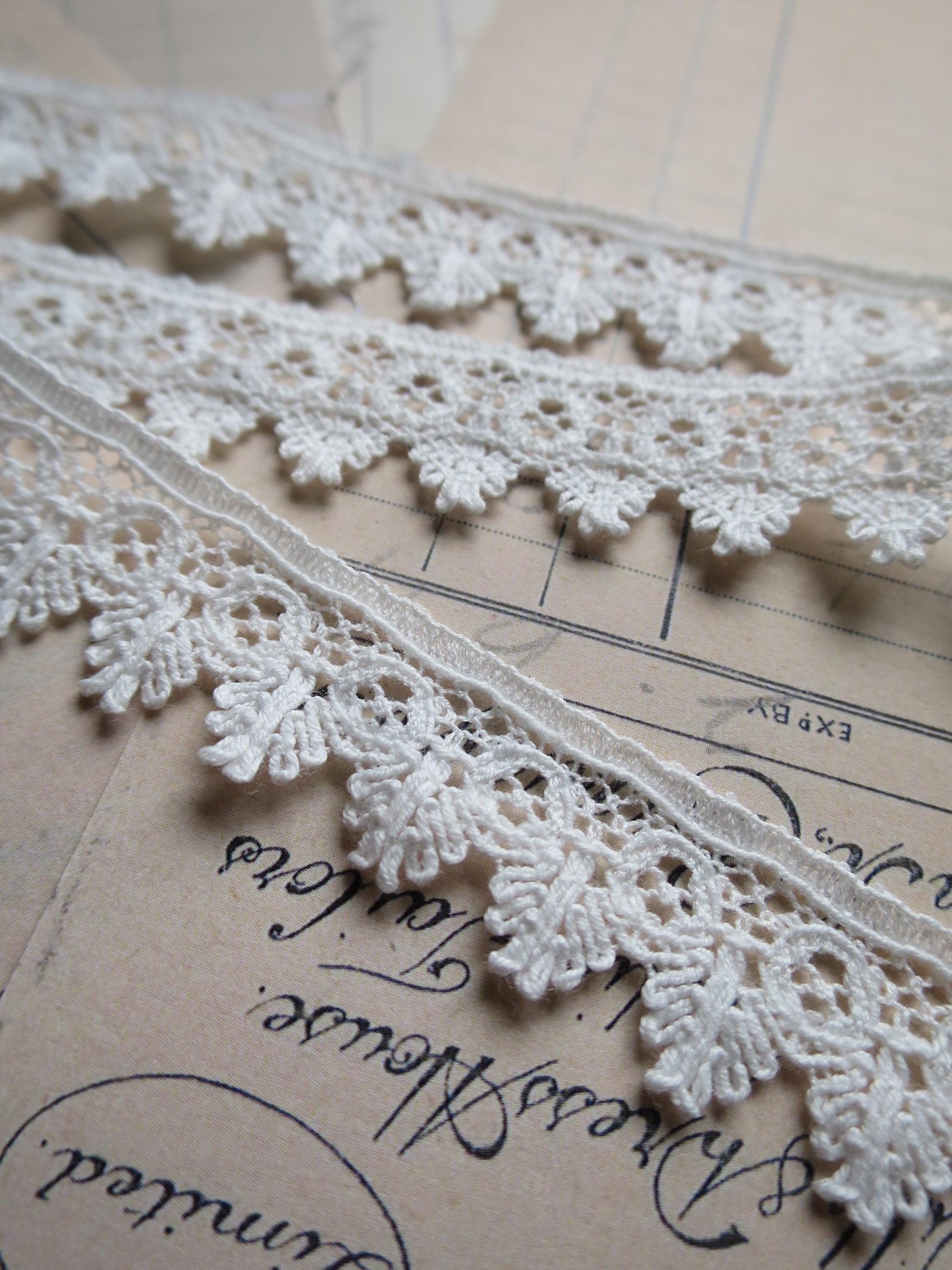 English Nottingham Lace- Bucks Fans- 1.8 cm