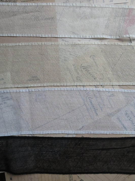 English Nottingham Lace- Plain Net Insertion- 7.8 cm