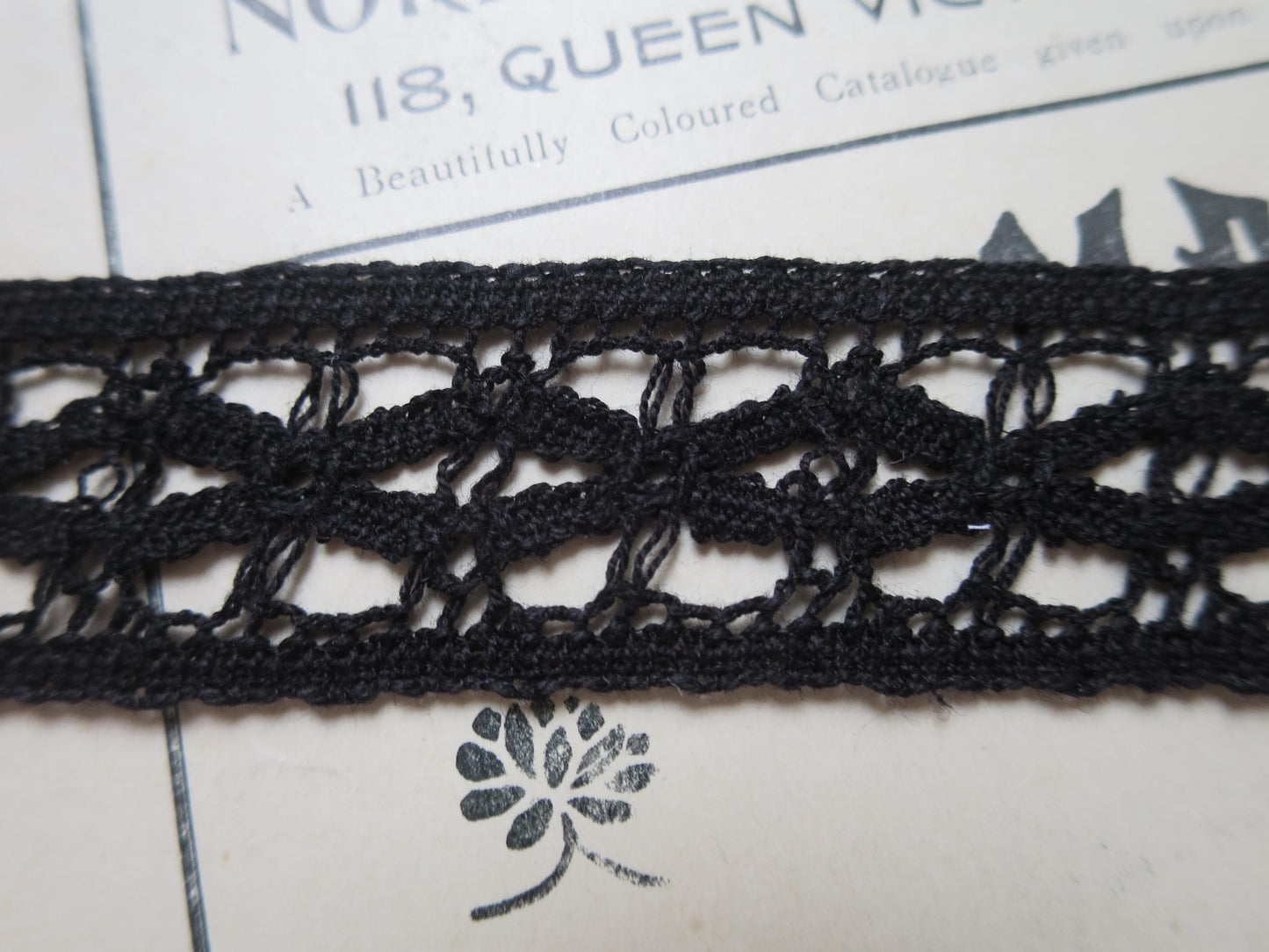 Black English Nottingham Cluny Lace- Lattice- Insertion- 2.3 cm