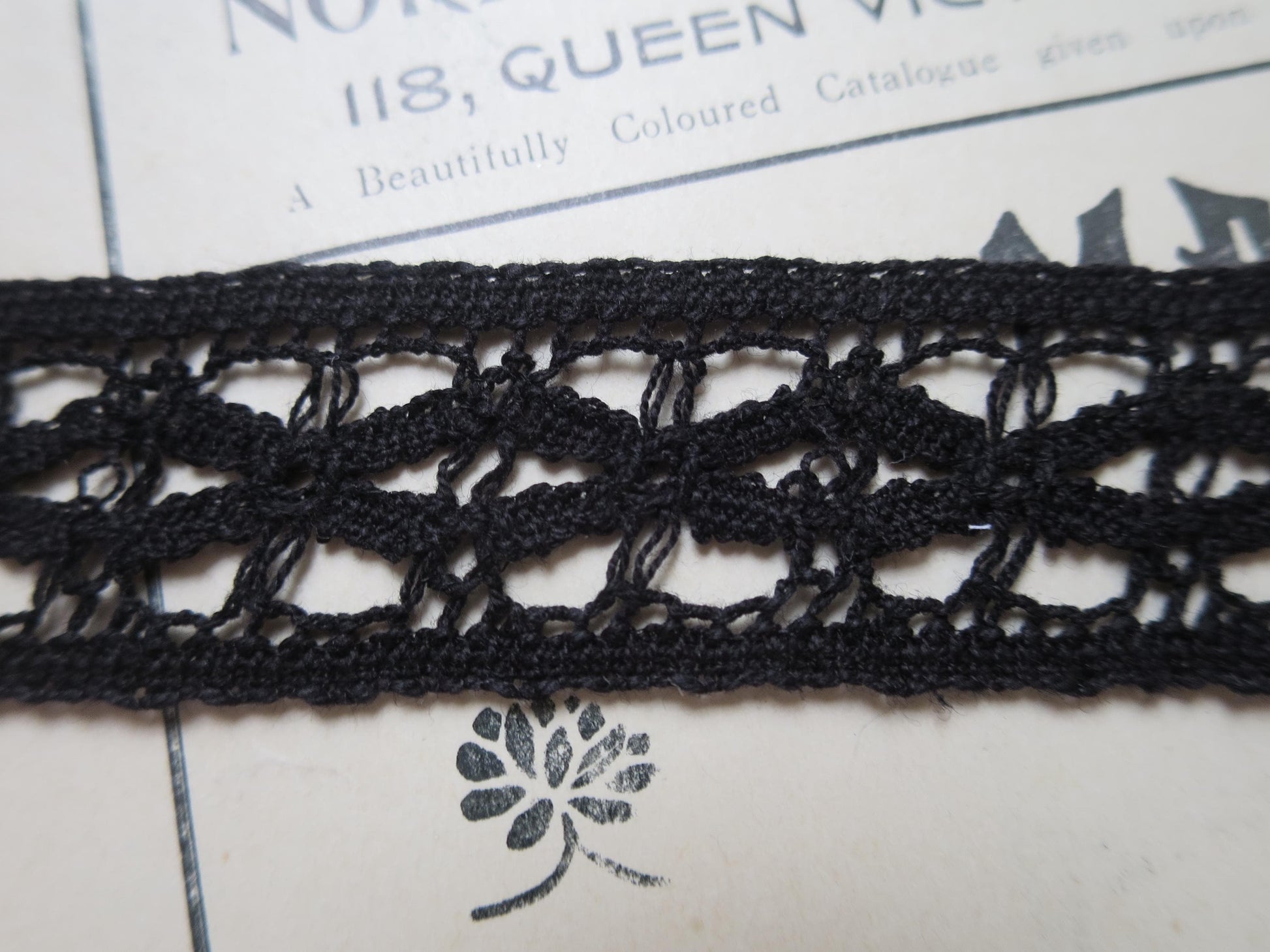 Black English Nottingham Cluny Lace- Lattice- Insertion- 2.3 cm