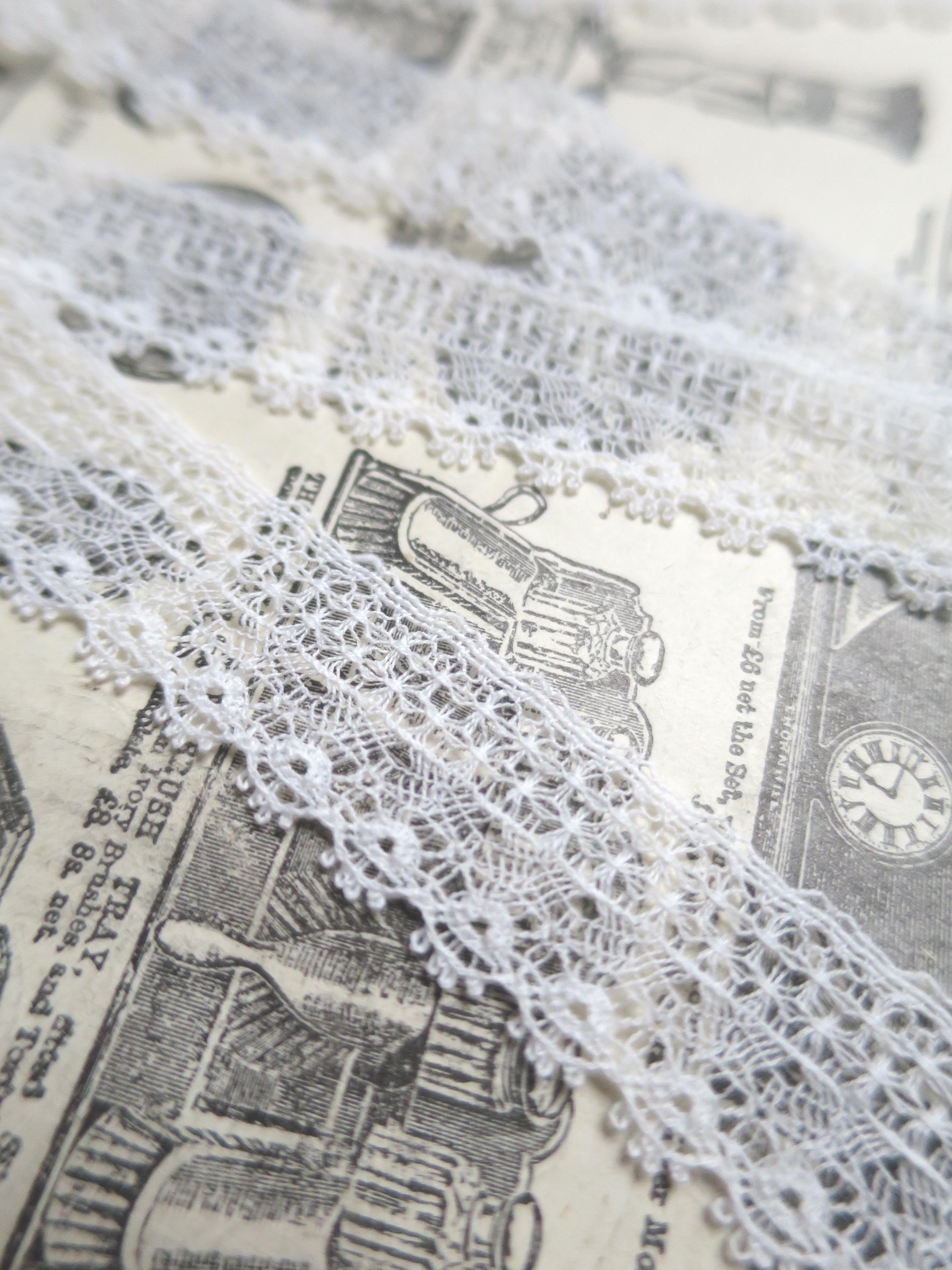 Off White English Nottingham Lace- Delicate Lace- 1.7 cm