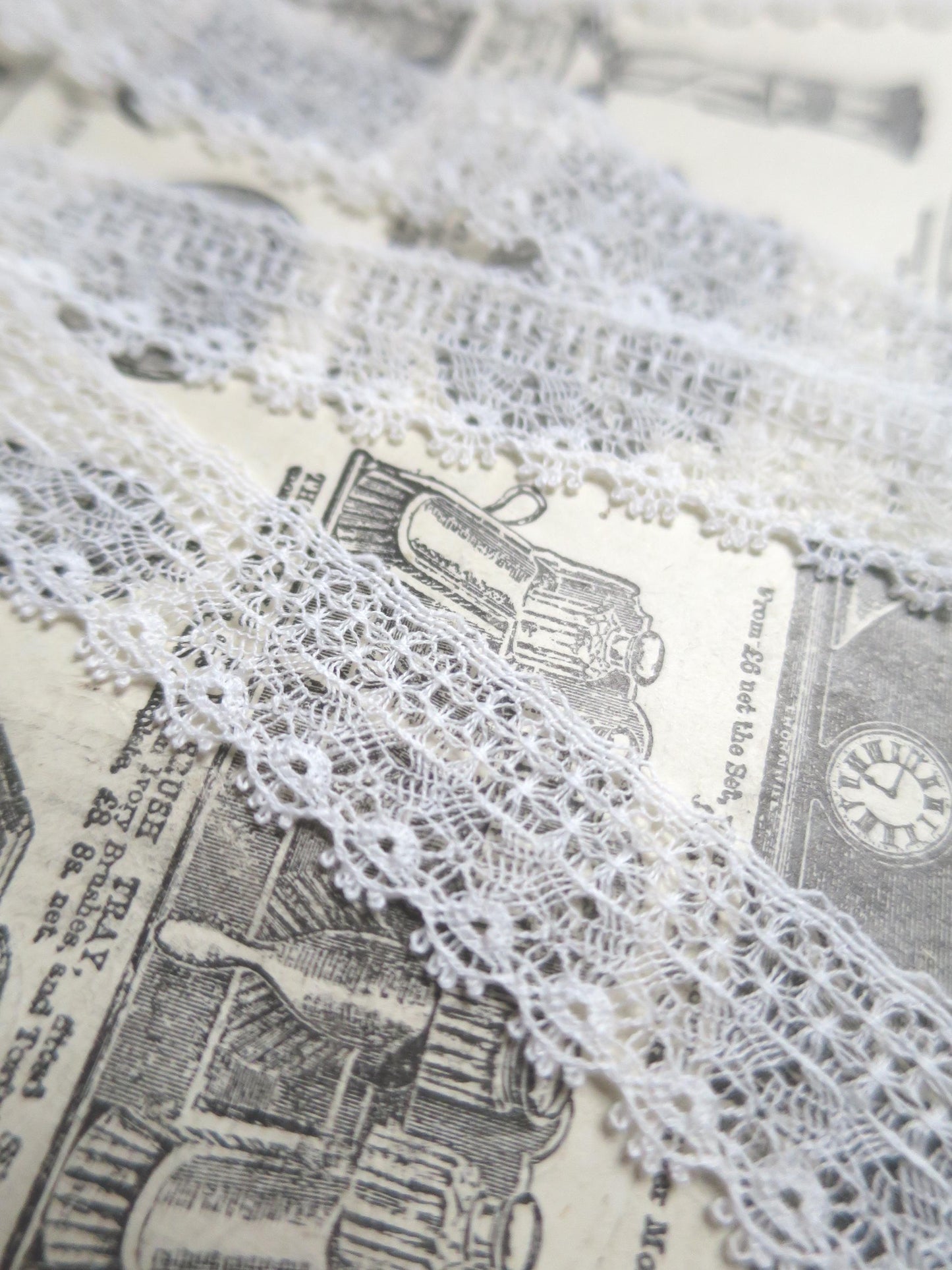 Off White English Nottingham Lace- Delicate Lace- 1.7 cm