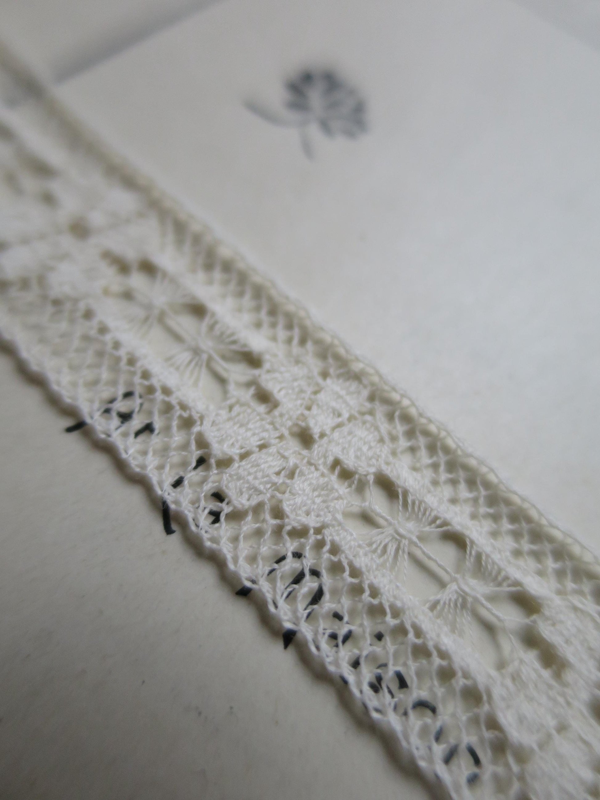 Ecru English Nottingham Lace- Floral & Openwork Insertion Lace 1.7 cm