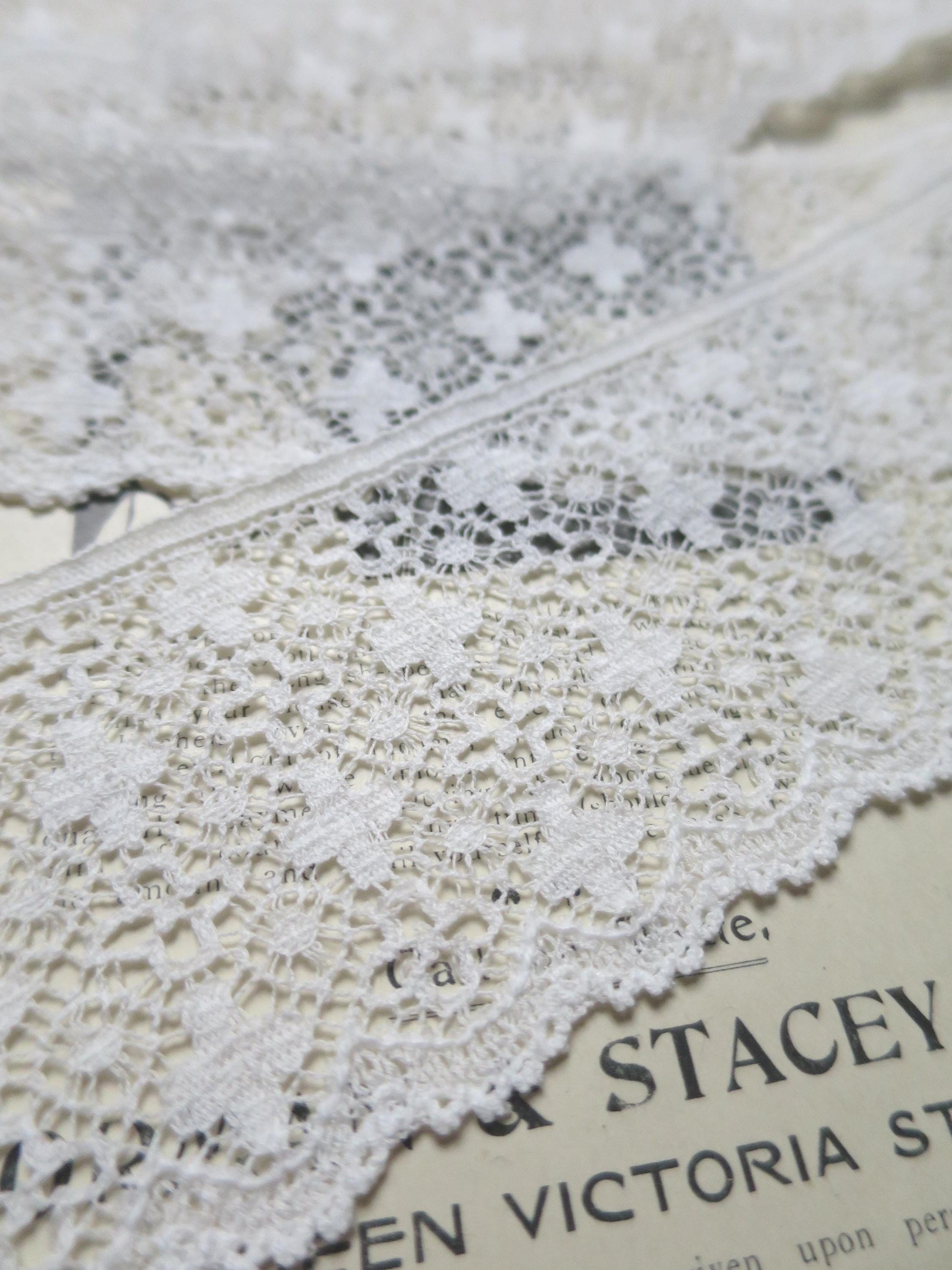 Off White English Nottingham Lace- Liturgical Ecclesiastical- Cutwork- 5.5 cm