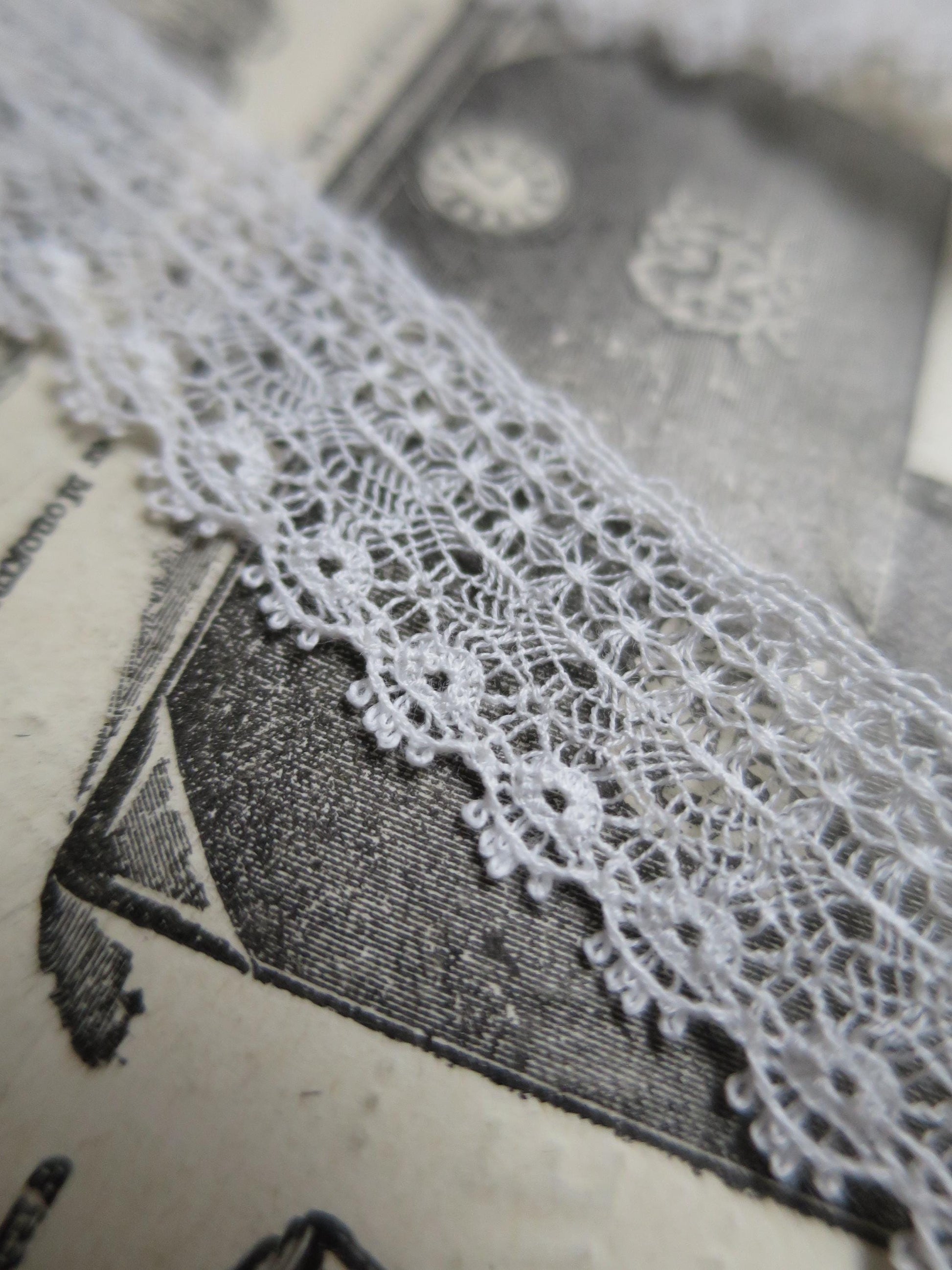Off White English Nottingham Lace- Delicate Lace- 1.7 cm