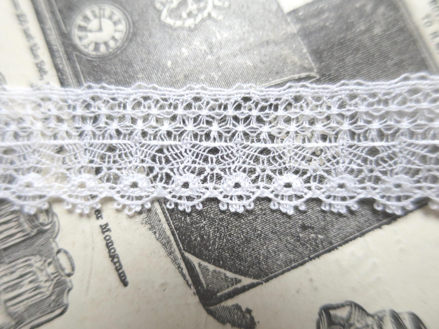 Off White English Nottingham Lace- Delicate Lace- 1.7 cm