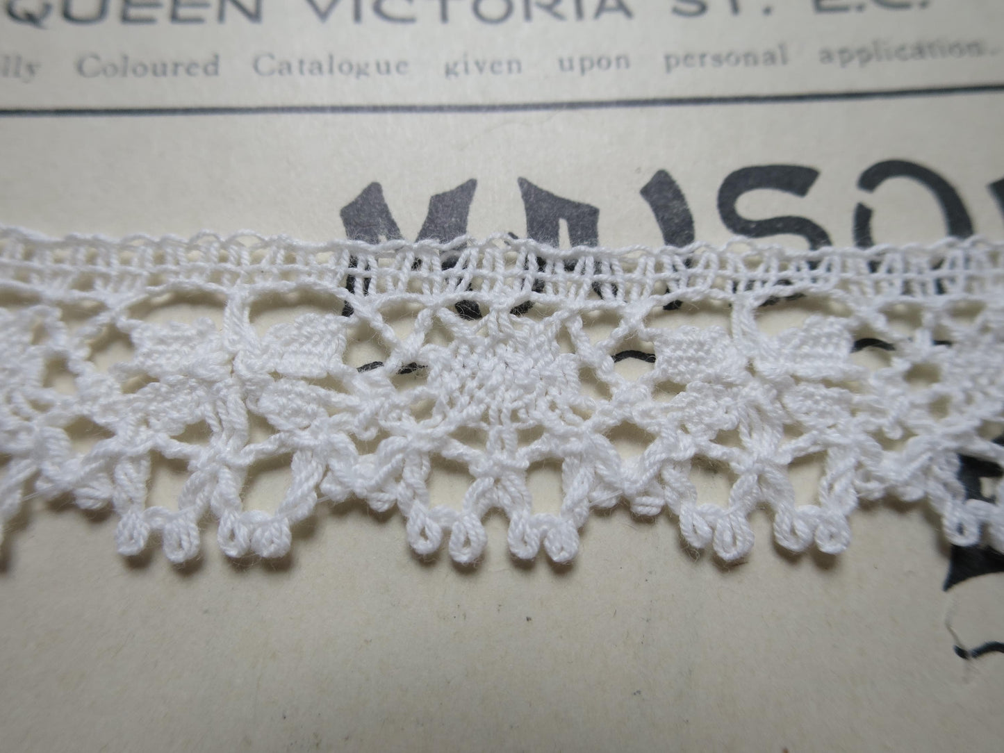 Off White English Nottingham Cluny Lace- Traditional Torchon- 2 cm