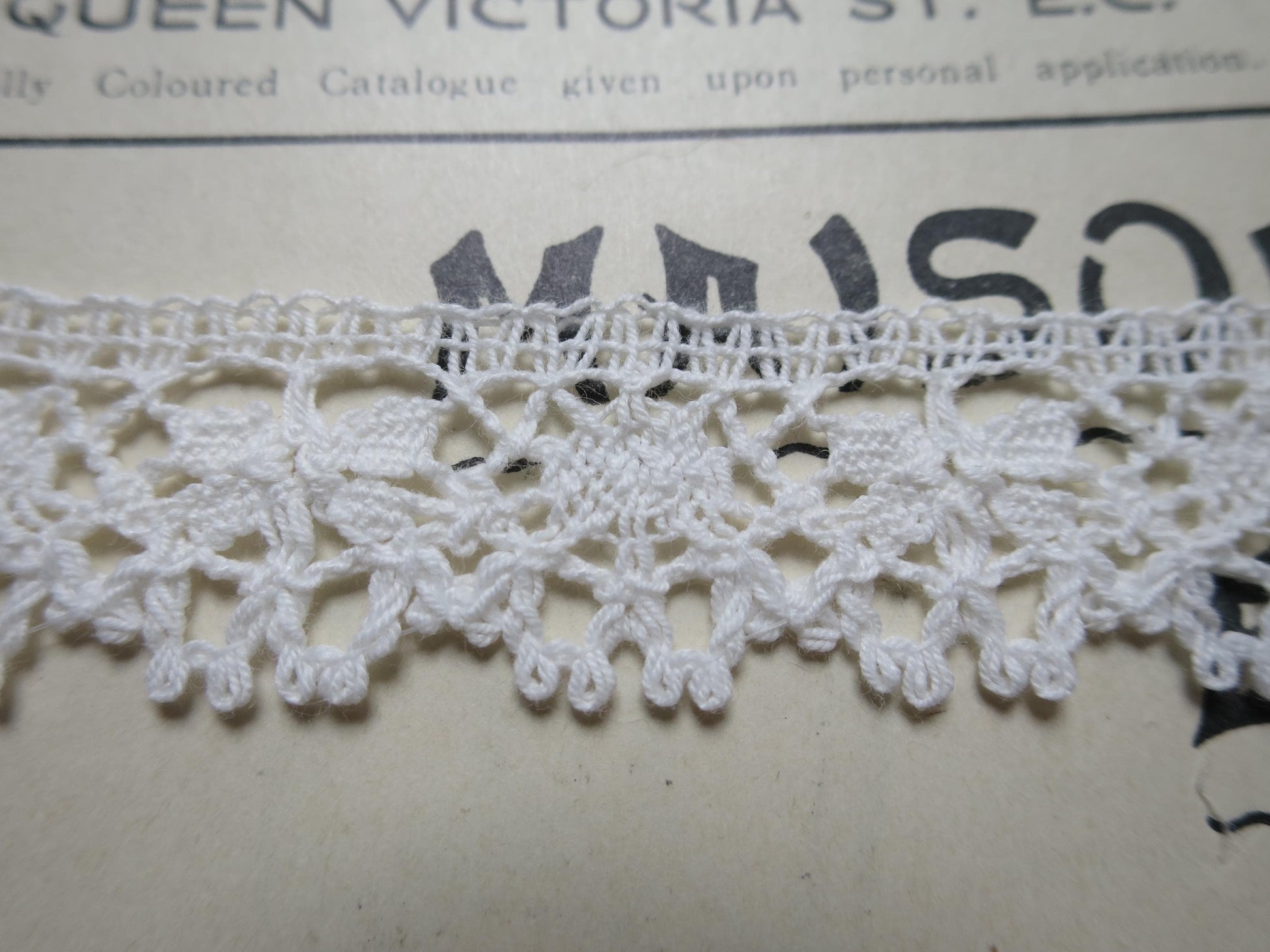 Off White English Nottingham Cluny Lace- Traditional Torchon- 2 cm