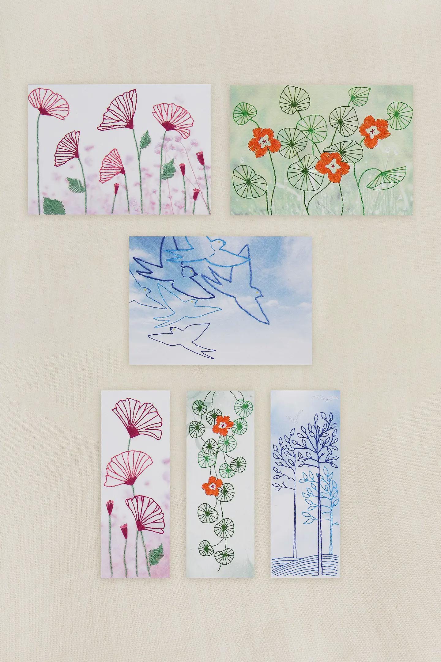 Nature- Nathalie Weinzaepflen- DMC Easy Cards & Bookmarks Embroidery Kit
