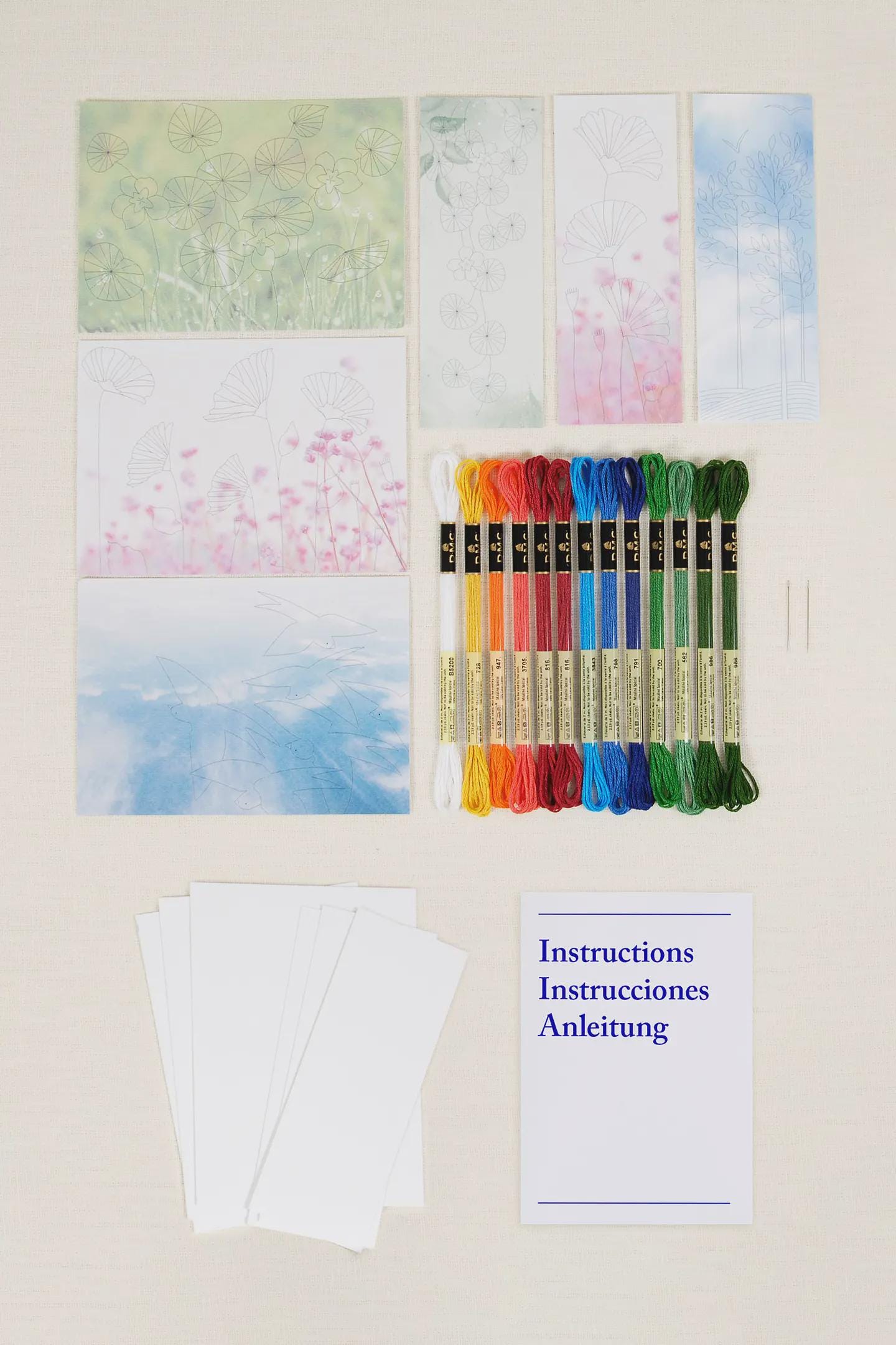 Nature- Nathalie Weinzaepflen- DMC Easy Cards & Bookmarks Embroidery Kit