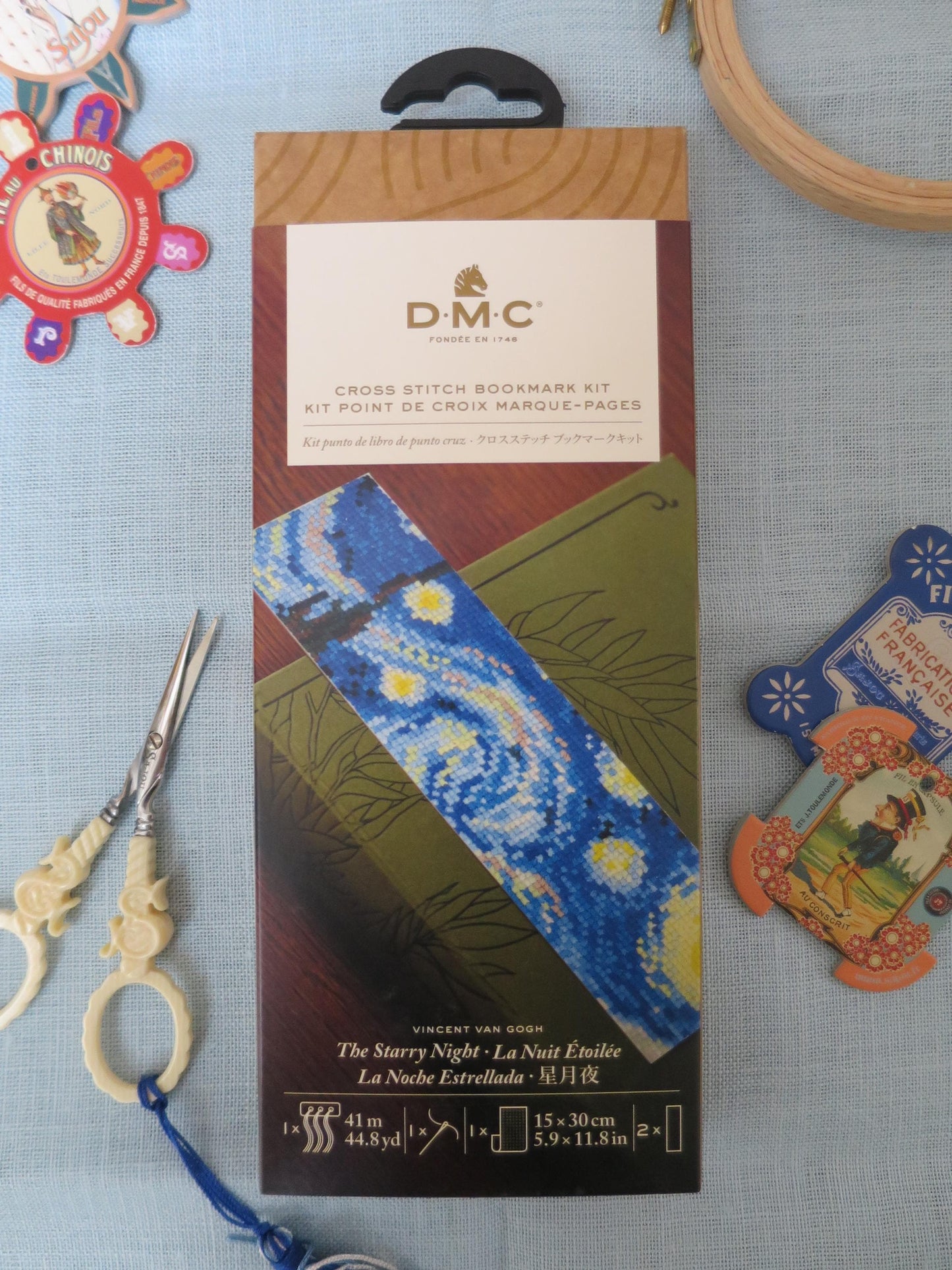 The Starry Night- Van Gogh- DMC Cross Stitch Bookmark Kit
