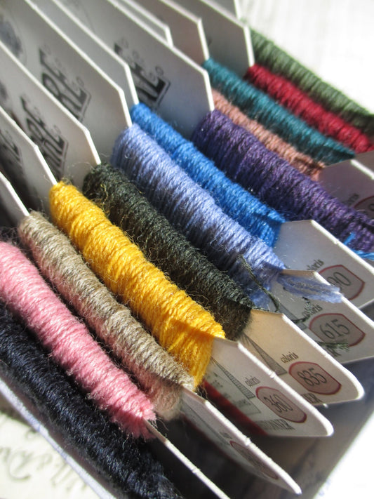 Sajou Boxed Set 12 Cards Laine St Pierre Embroidery & Darning Thread- Vintage Colours