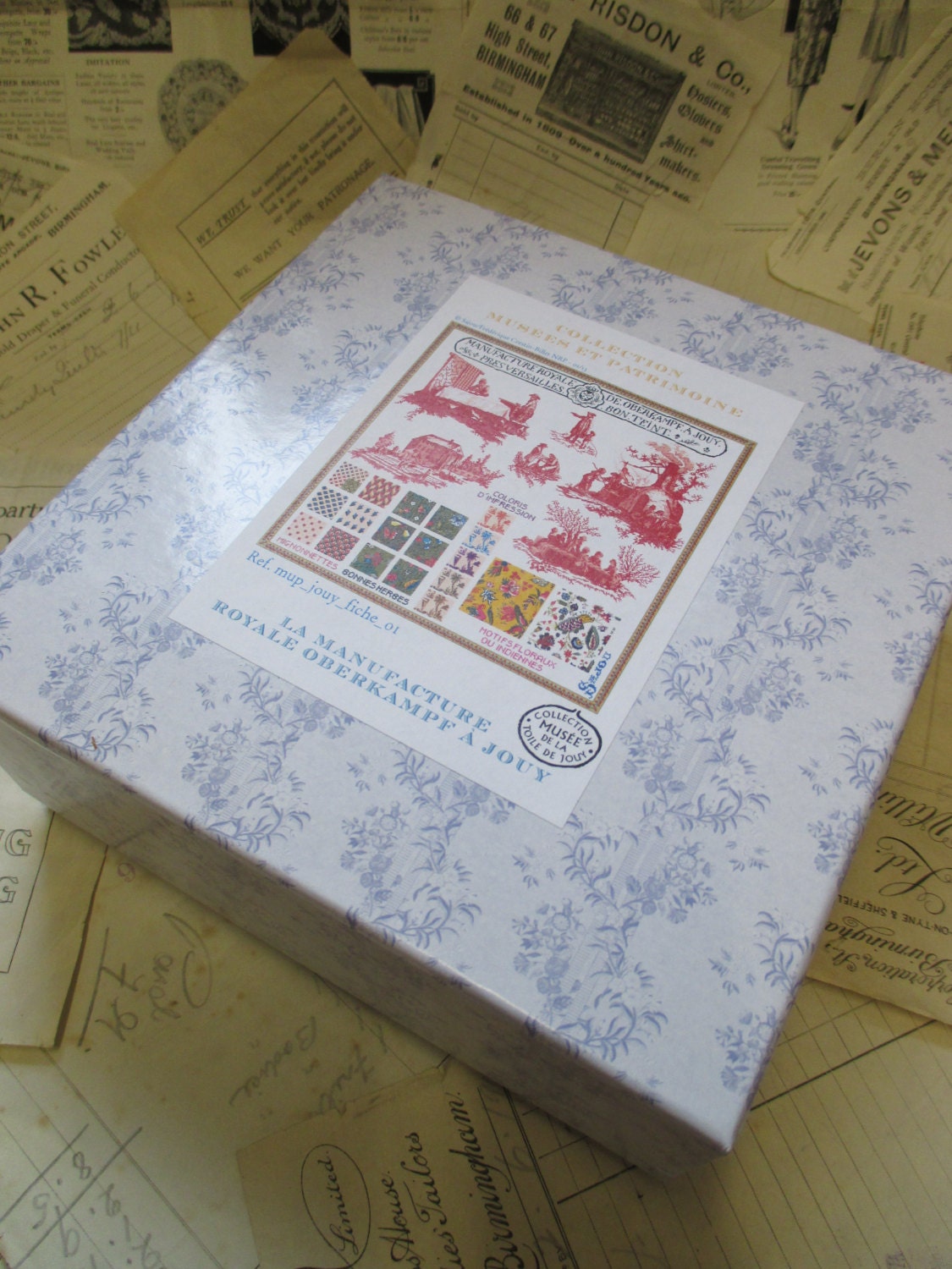 Sajou Museum & Heritage Gift Box Cross Stitch Kit- History of Toile du Jouy Fabric