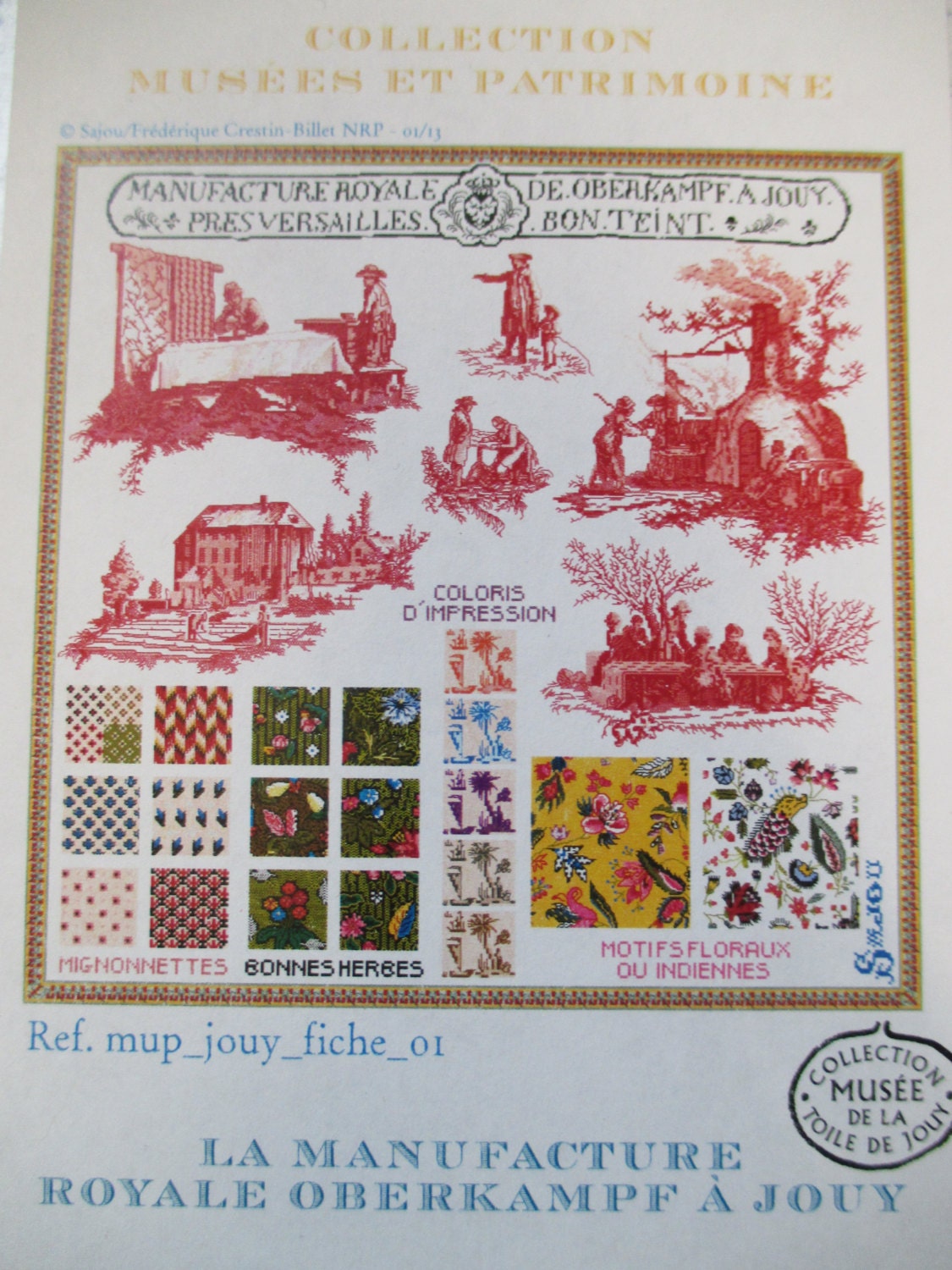 Sajou Museum & Heritage Gift Box Cross Stitch Kit- History of Toile du Jouy Fabric