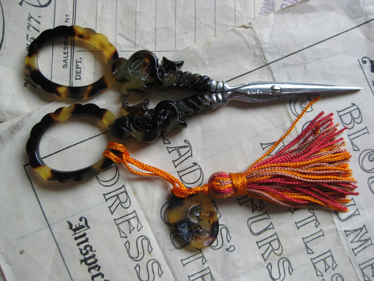 Sajou Faux Tortoiseshell Hand Paired Embroidery Scissors