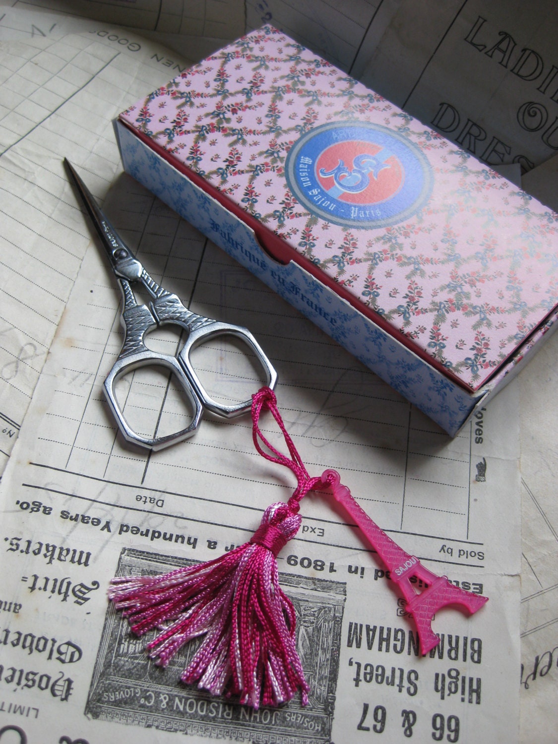 Sajou Eiffel Tower Hand Paired Chromed Embroidery Scissors
