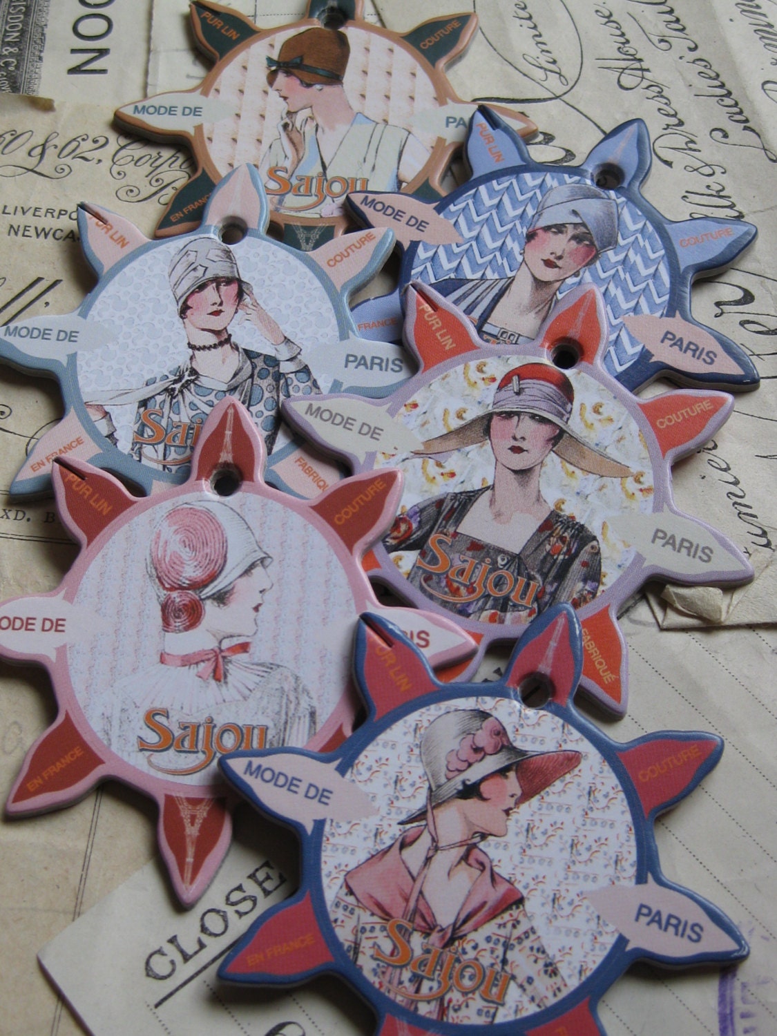 Sajou Thread Card Winders- 1930's Paris Fashions