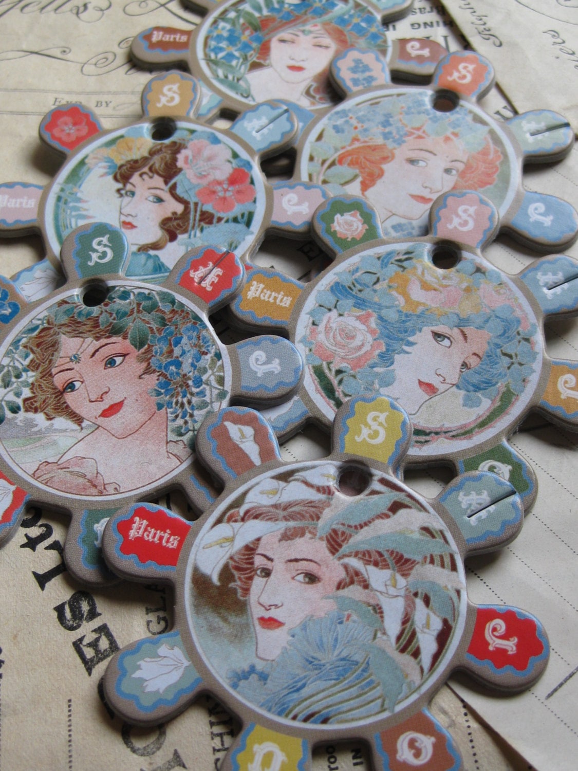 Sajou Thread Card Winders- Art Nouveau Ladies