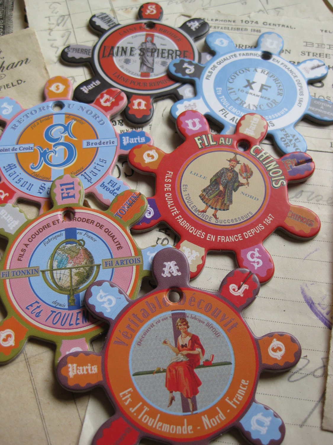 Sajou Thread Card Winders- Vintage Thread Brands