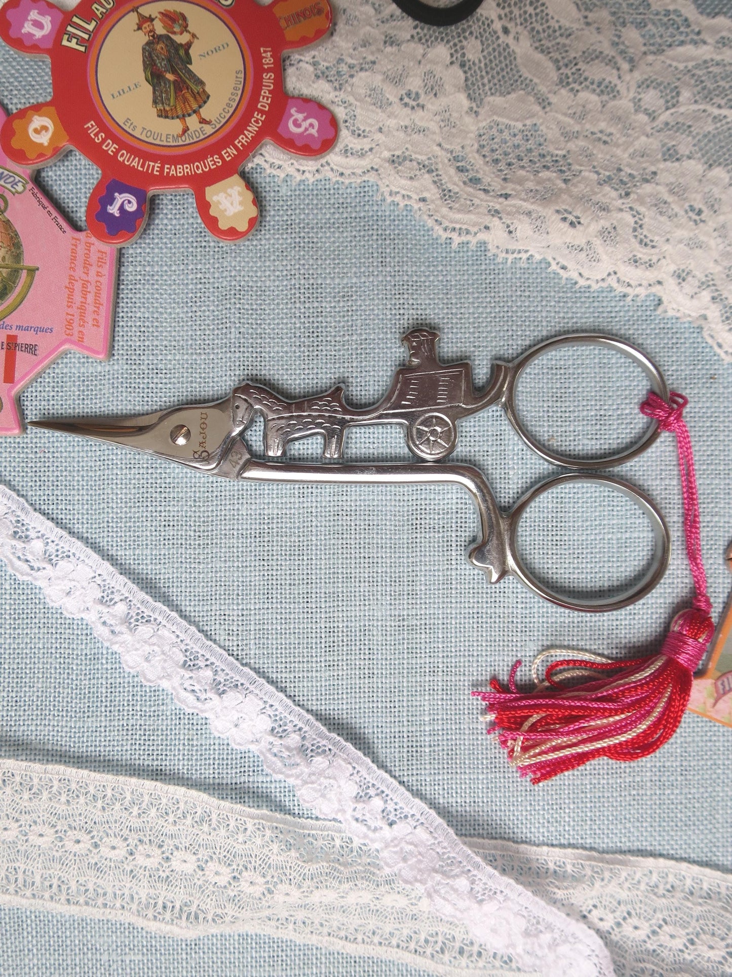 Sajou Boxed Woodmans Cart Hand Paired Embroidery Scissors