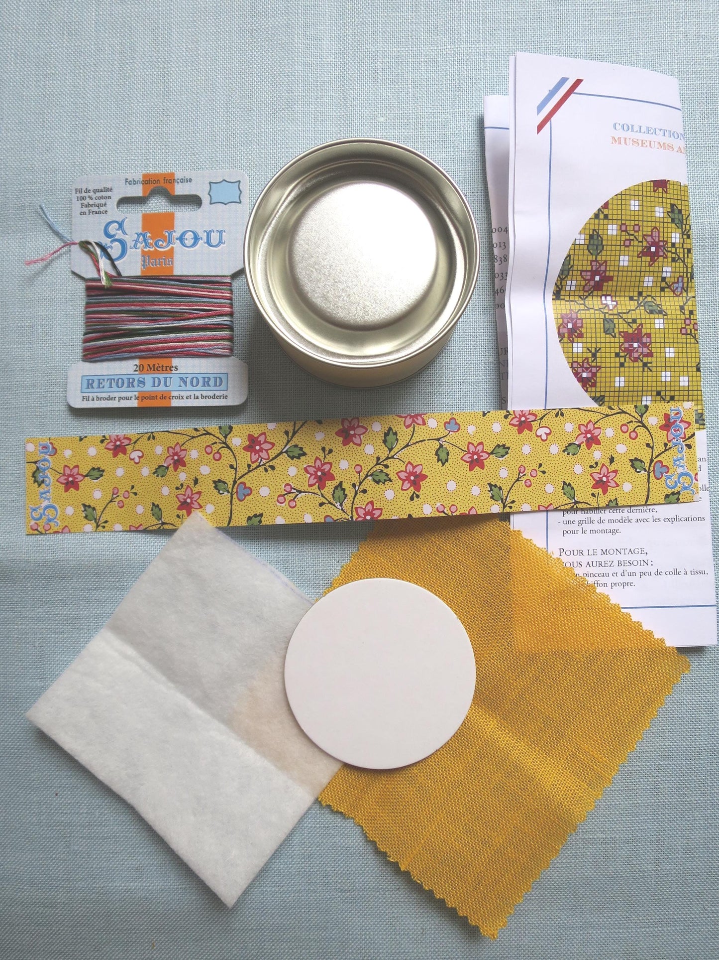 Sajou Cross Stitch Embroidery Kit- Yellow Indienne Pot