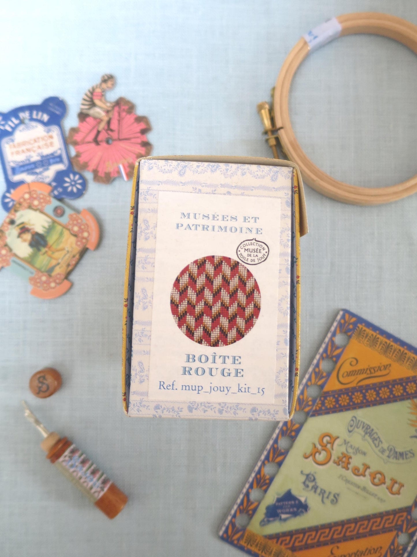 Sajou Cross Stitch Embroidery Kit- Red Mignonnette Pot