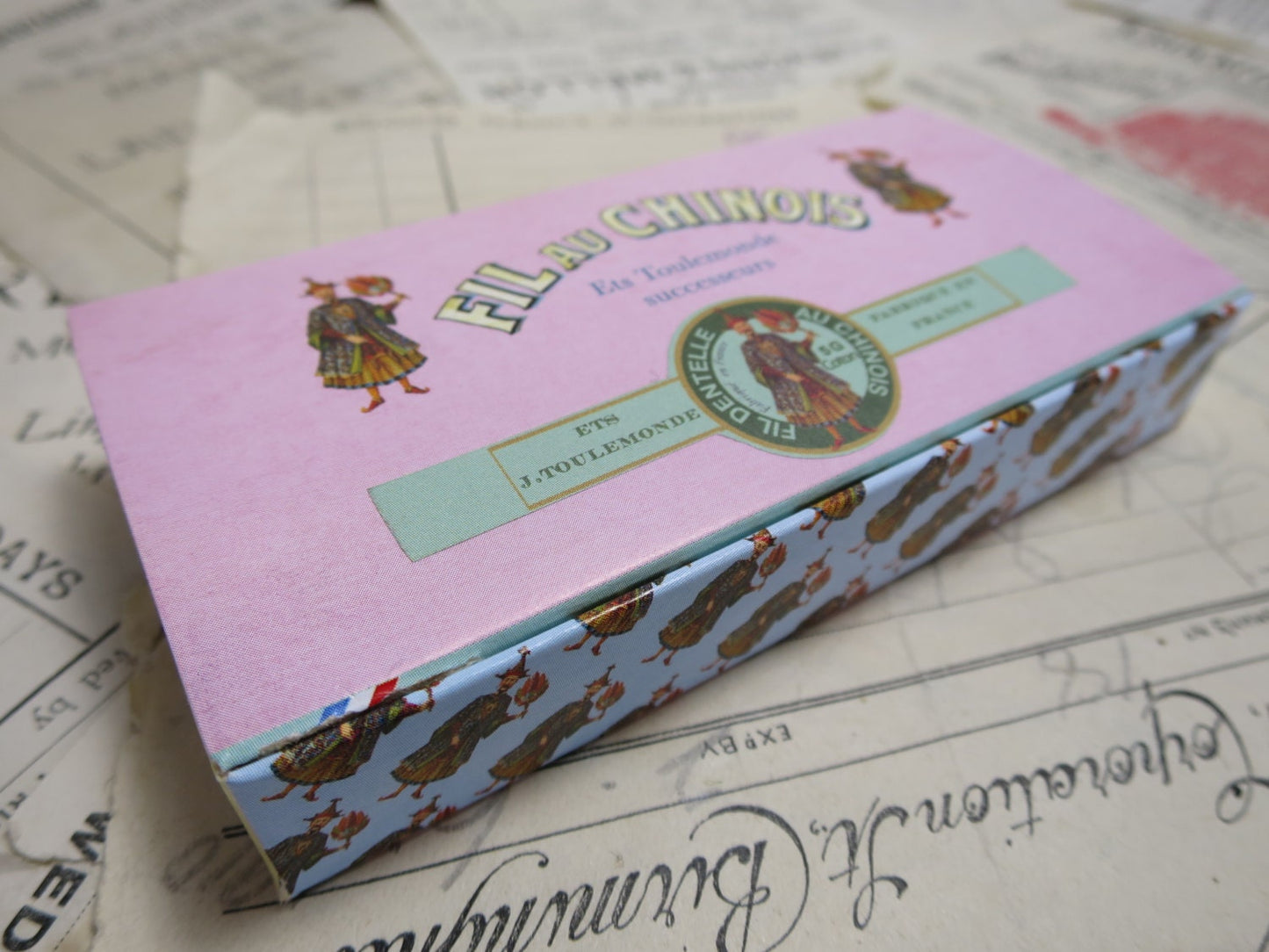 Sajou Box 12 Fil au Chinois Calais Lace Making Thread Cocoons- Assortment No.2- Pastel Tones