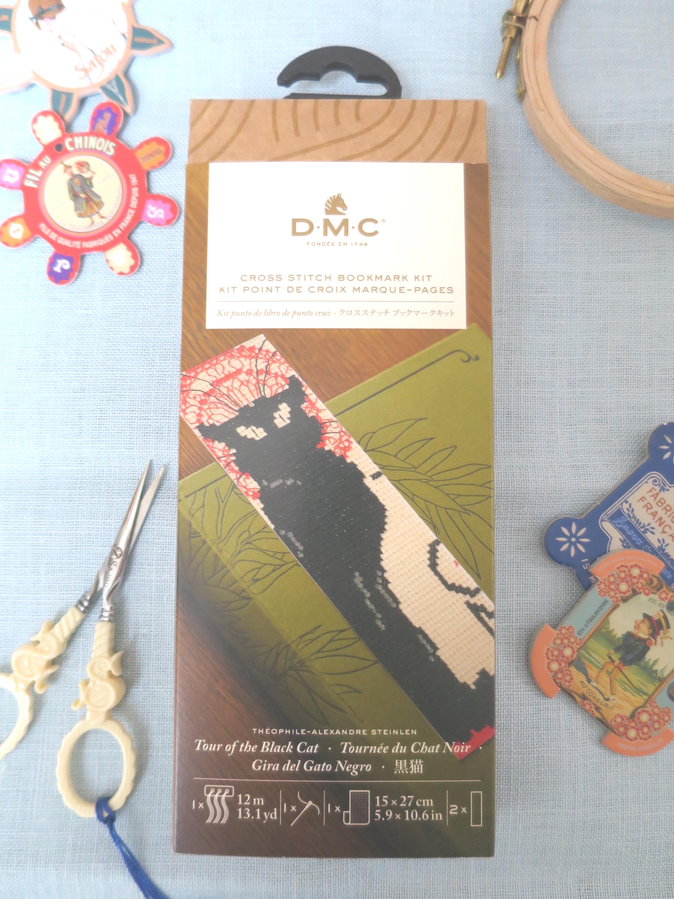 Tour of the Black Cat- Alexandre Steinlen- DMC Cross Stitch kit- Bookmark