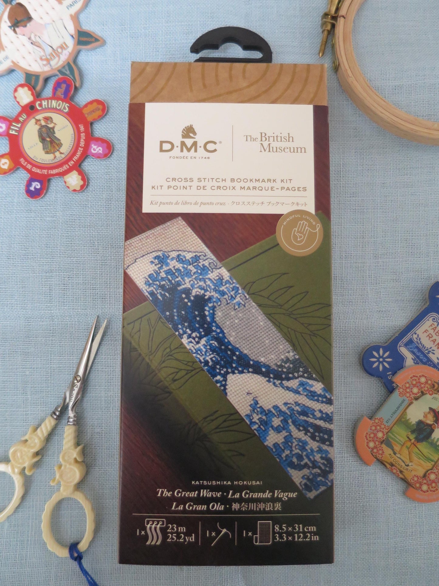 The Wave- Katsushika Hokusai- DMC British Museum Cross Stitch Bookmark Kit