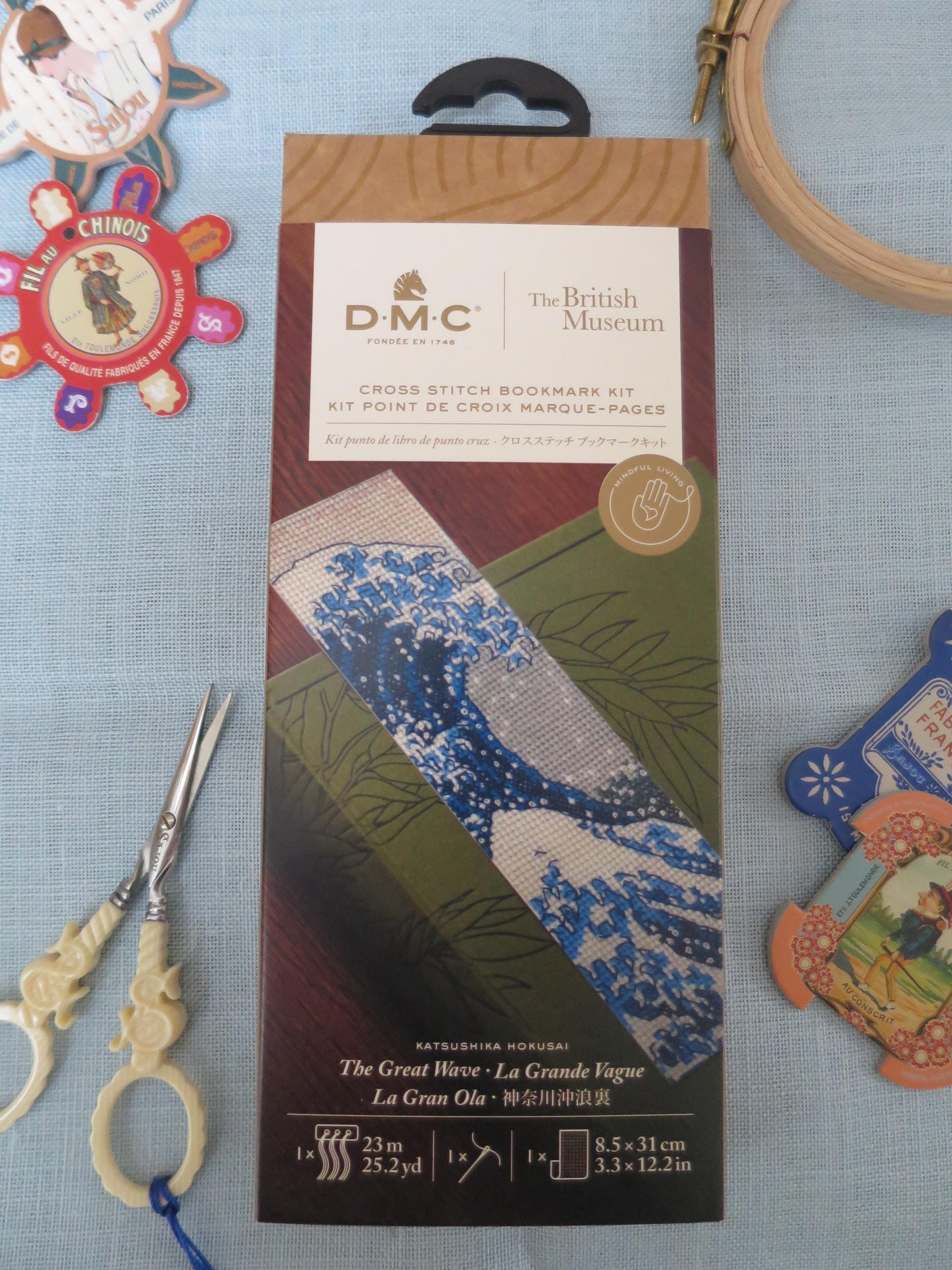 The Wave- Katsushika Hokusai- DMC British Museum Cross Stitch Bookmark Kit