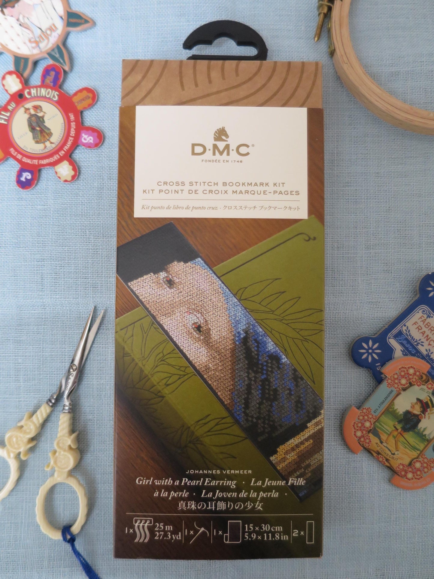 Girl with a Pearl Earring- Vermeer- DMC Cross Stitch Bookmark Kit