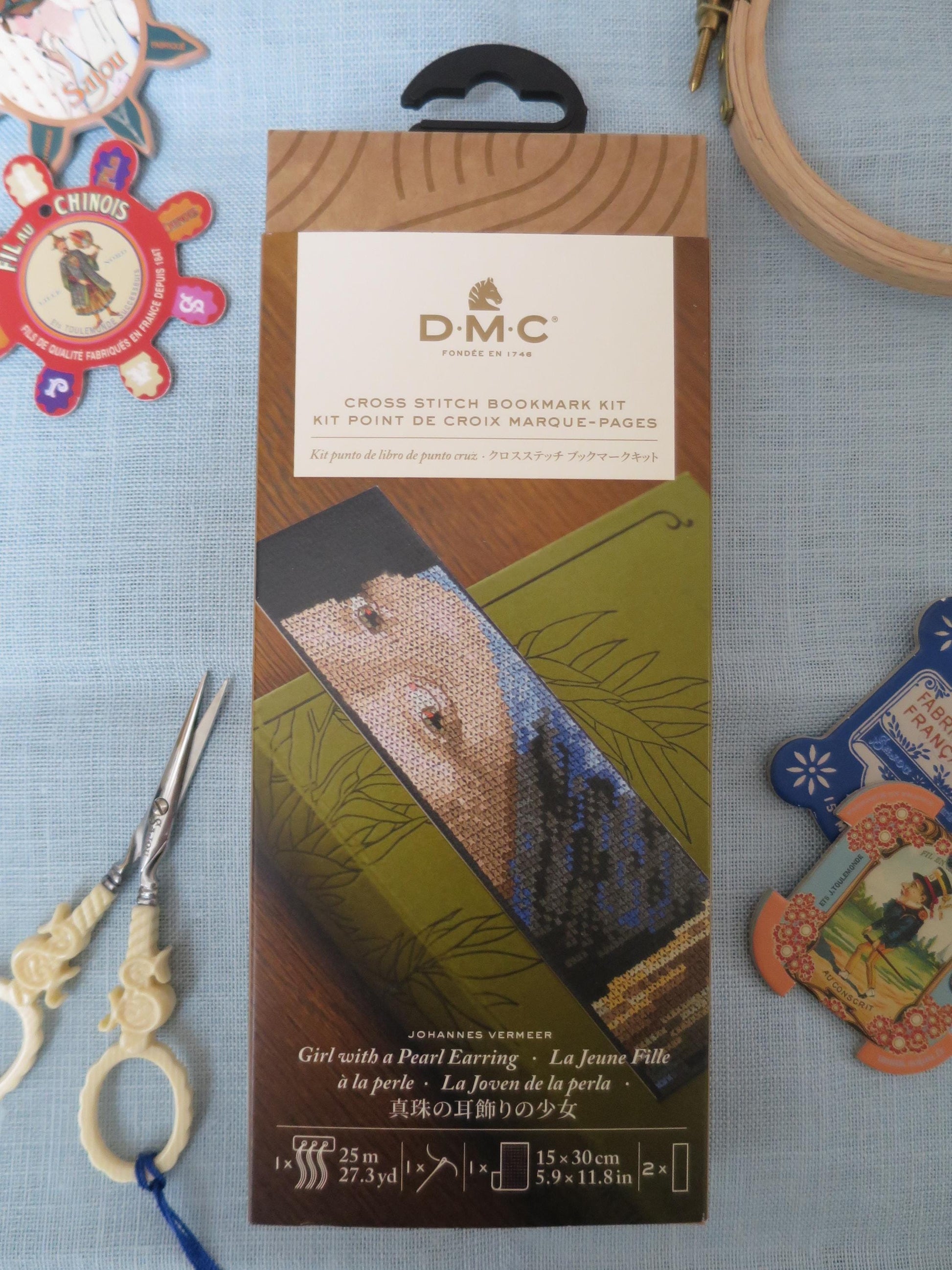 Girl with a Pearl Earring- Vermeer- DMC Cross Stitch Bookmark Kit