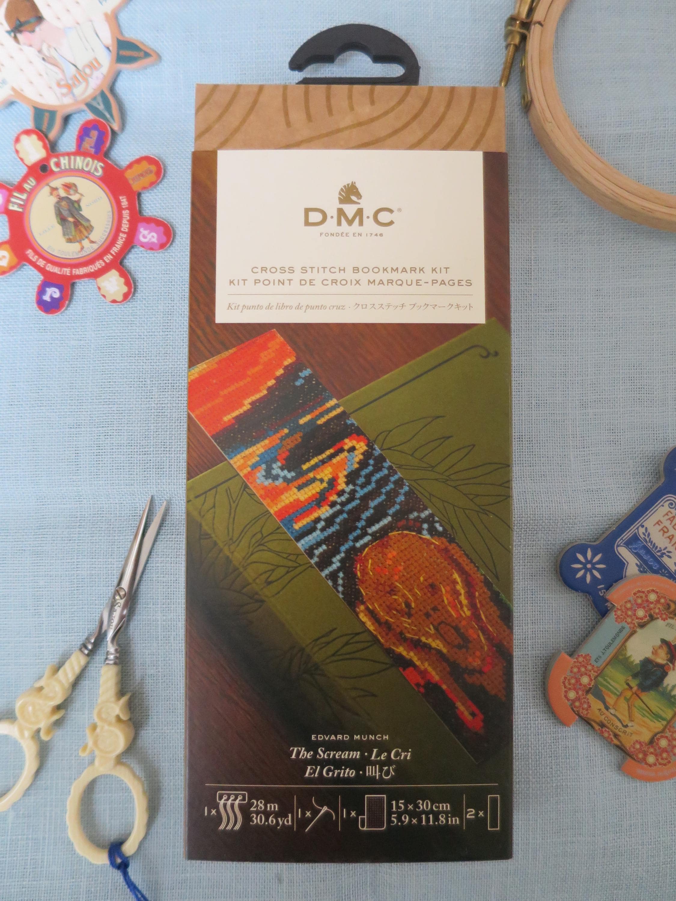 The Scream- Edvard Munch- DMC Cross Stitch Bookmark Kit