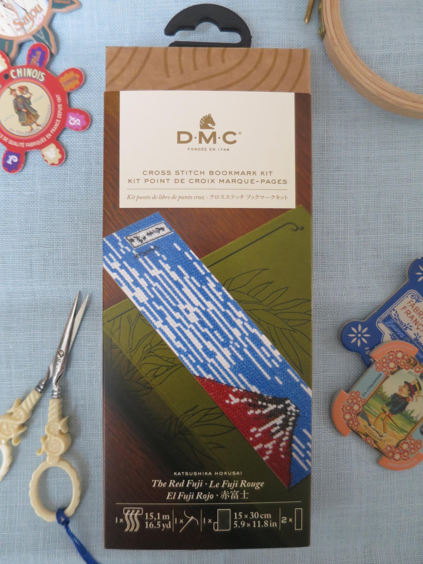 The Red Fuji- Katsushika Hokusai- DMC British Museum Cross Stitch Bookmark Kit
