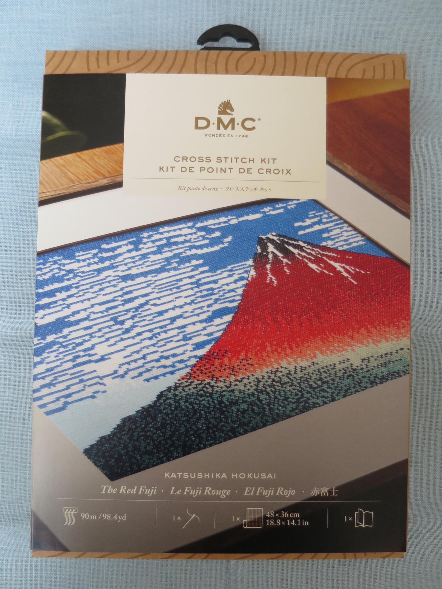 The Red Fuji- Katsuhika Hokusai- DMC Cross Stitch kit
