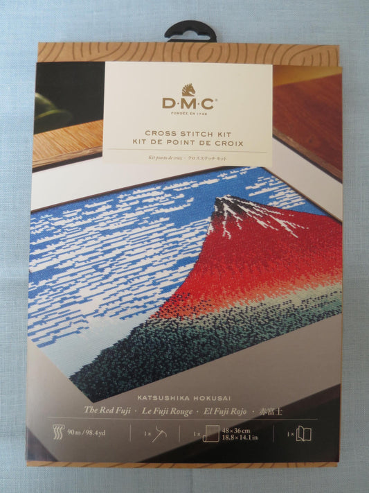 The Red Fuji- Katsuhika Hokusai- DMC Cross Stitch kit